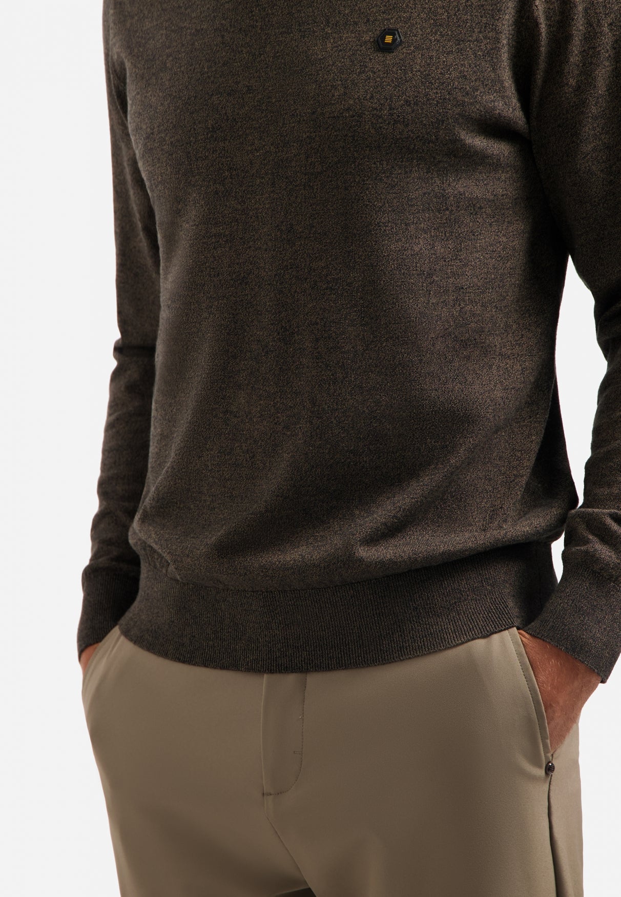 Melange Turtleneck jumper | Taupe