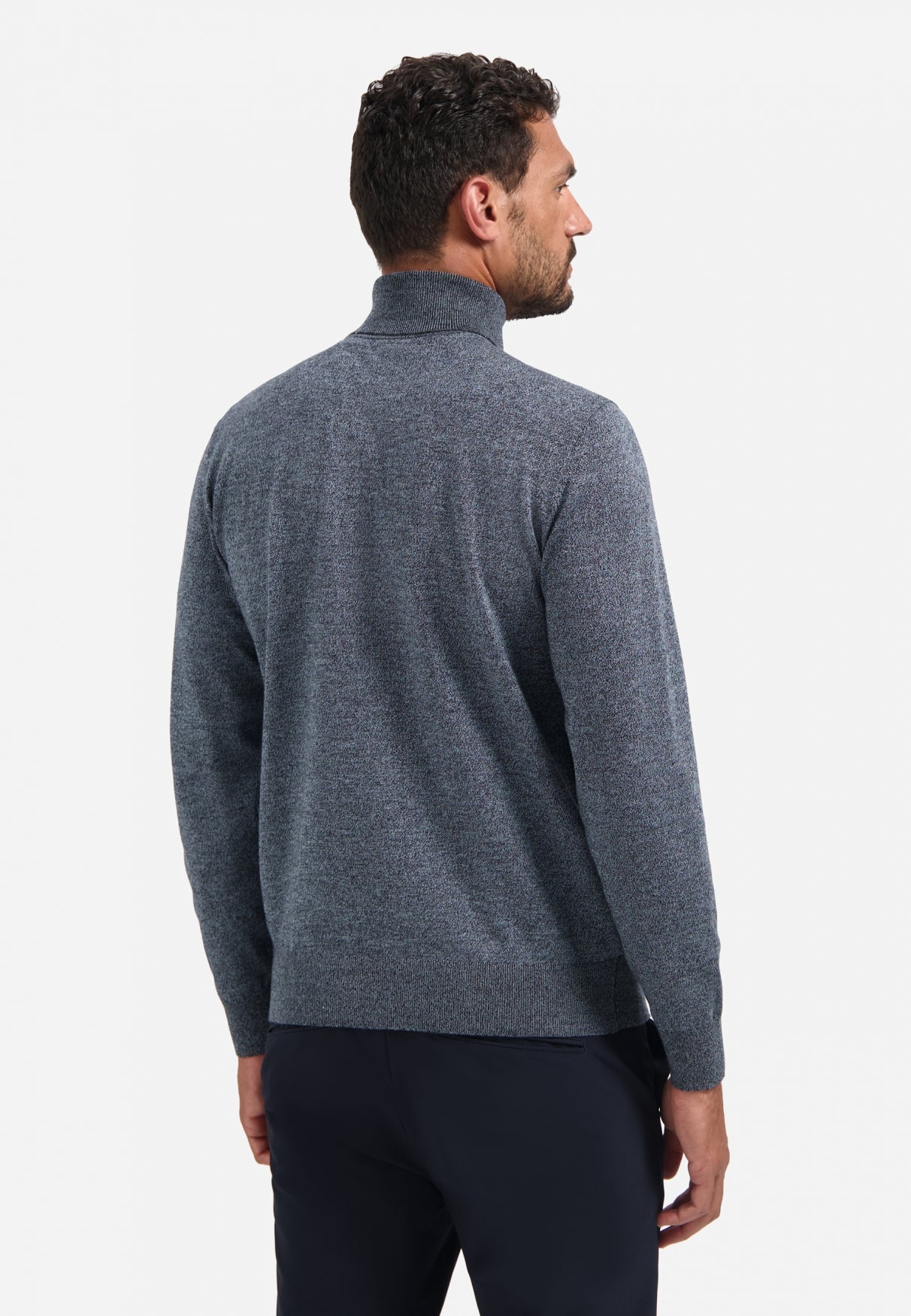 Melange Turtleneck jumper | Dusty Blue