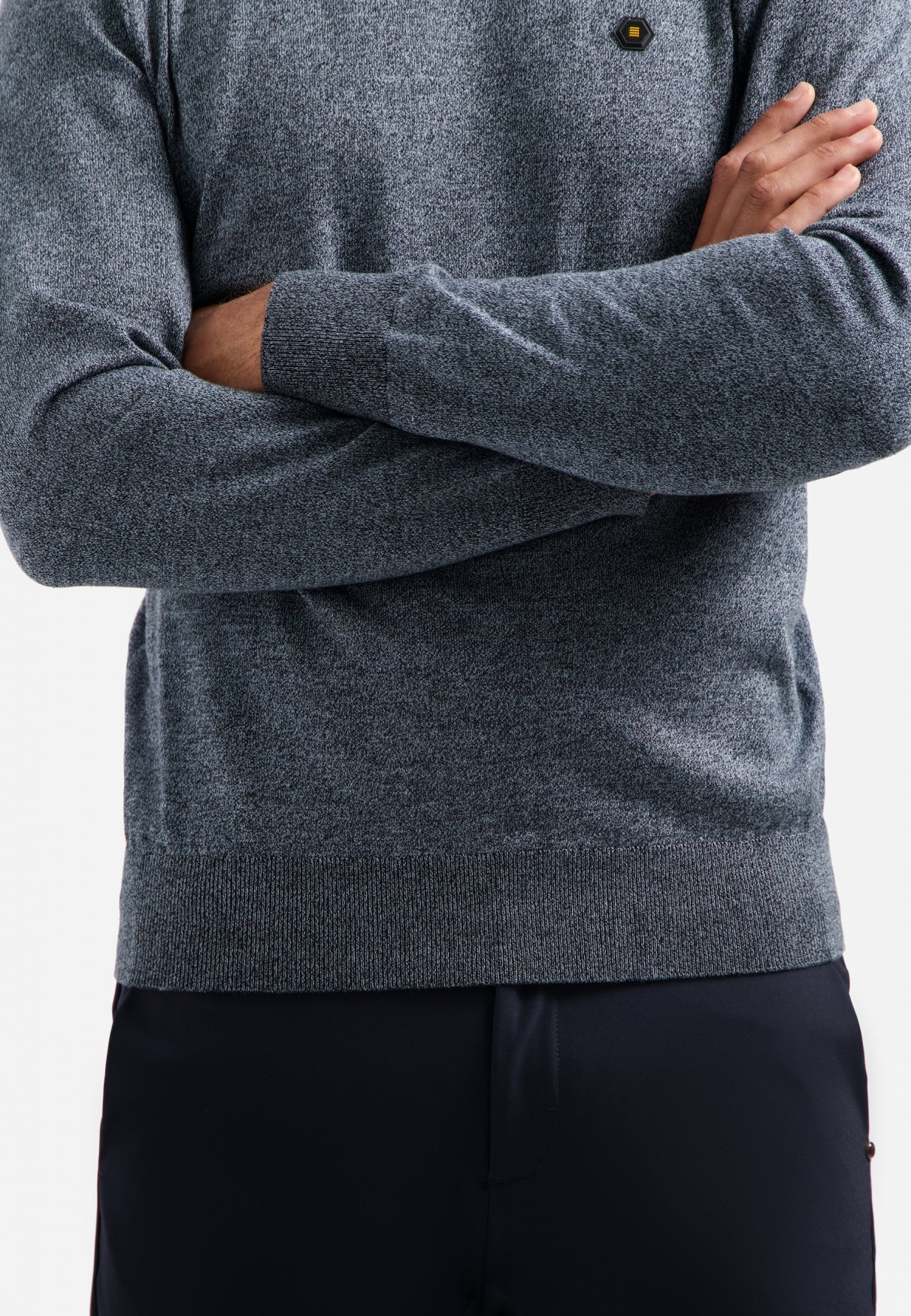Melange Turtleneck jumper | Dusty Blue