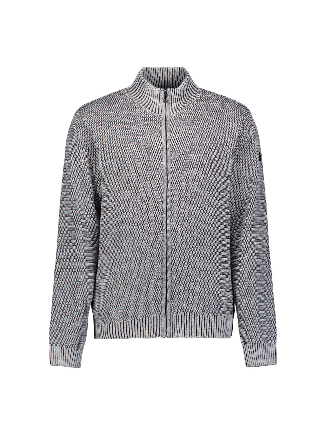 Strickjacke in schwerer Melange-Optik | Grau Melange