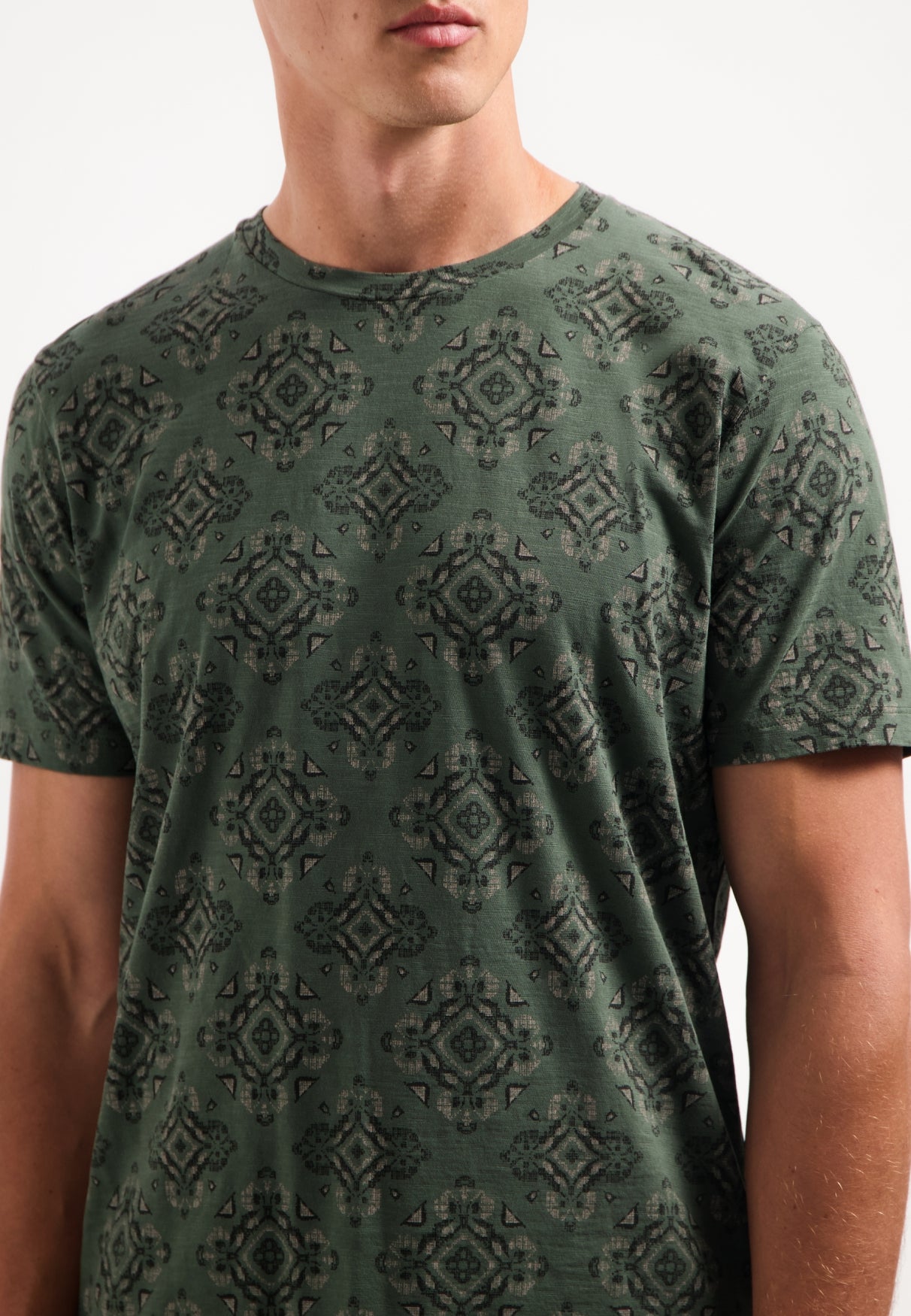 Bedrucktes T-shirt | Dunkelgrün