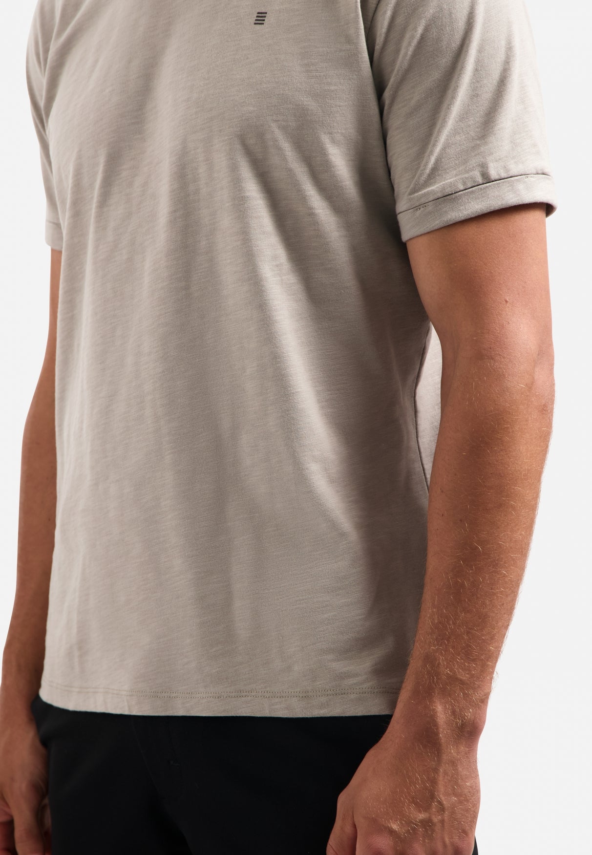 Slub crew neck T-shirt | Clay