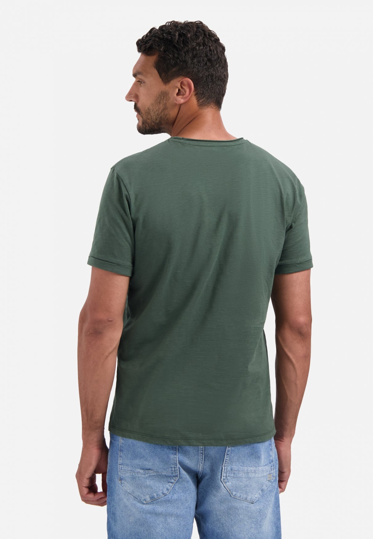 Slub crew neck T-shirt | Dark Green