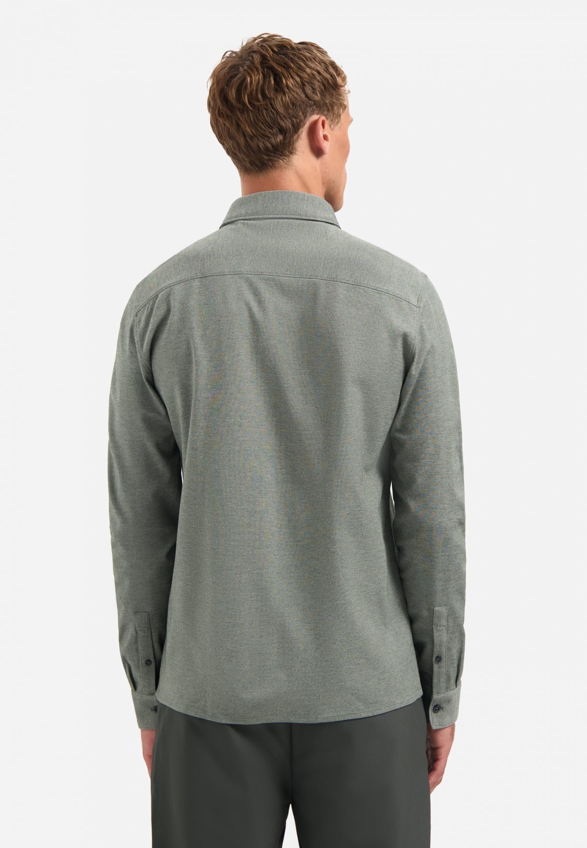 Melange jersey shirt | Dark Green