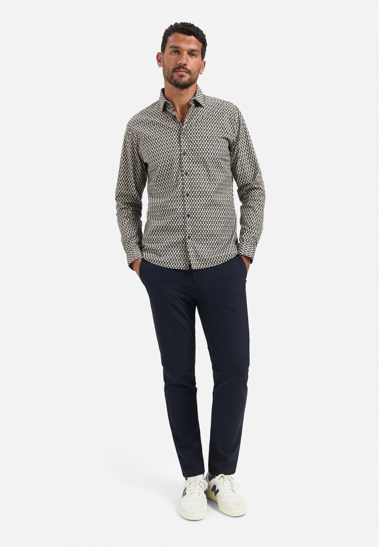 Printed stretch shirt | Black