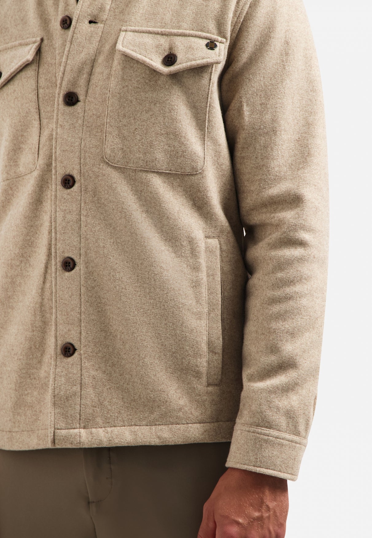 Melange overshirt | Khaki
