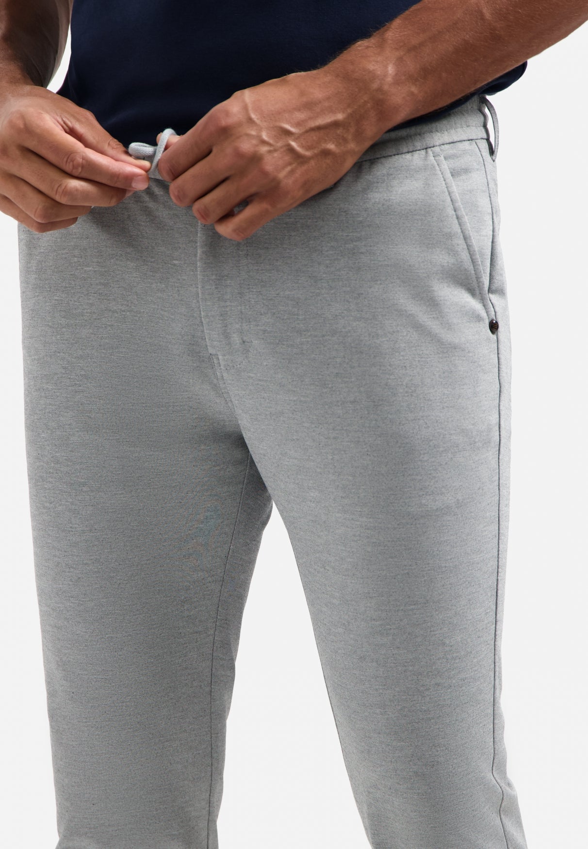 Melange jersey trousers | Grey Melange