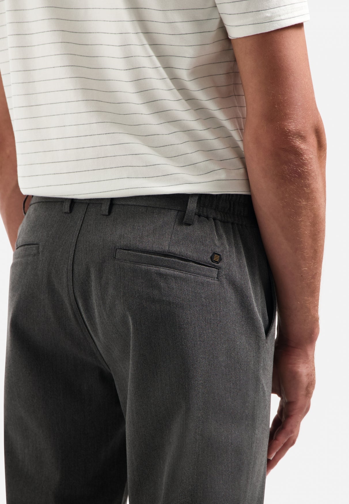 Melange chino stretch trousers | Grey Melange