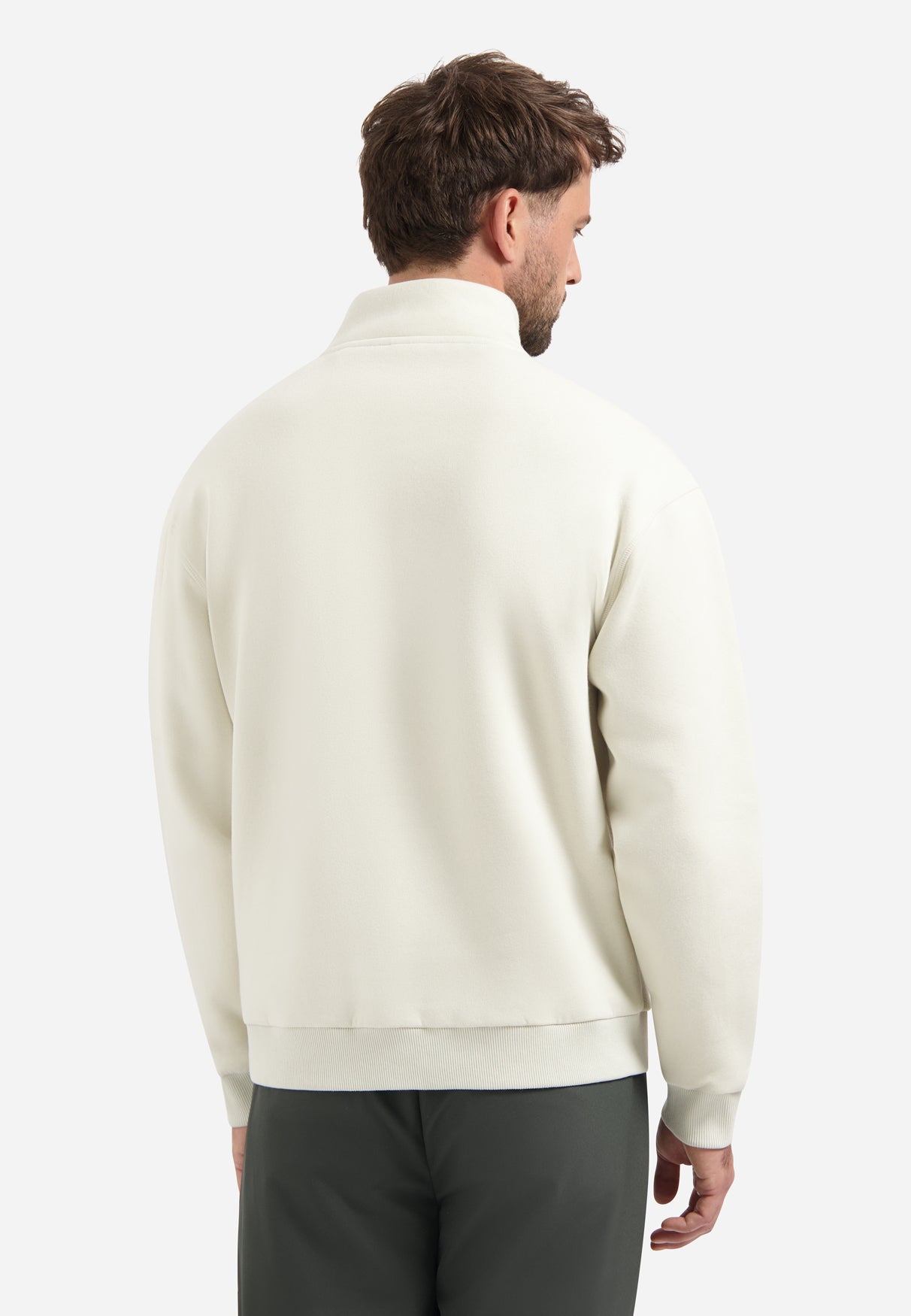 Sweater mit halbem Reißverschluss | Chalk