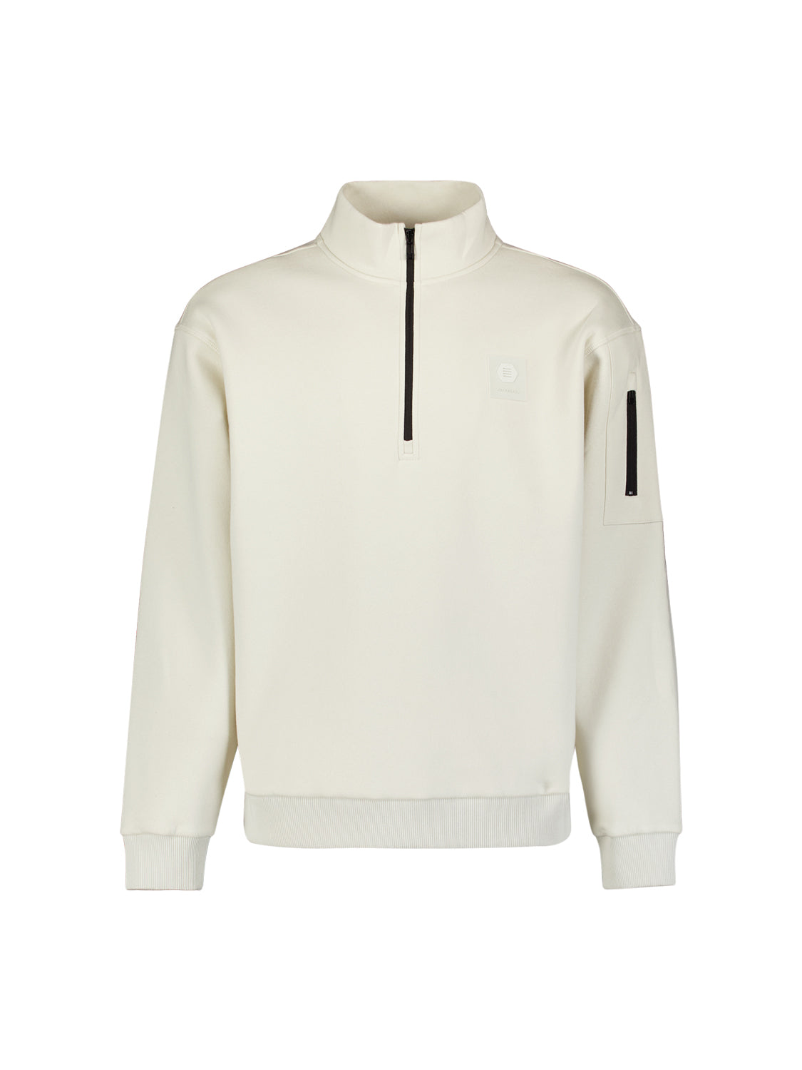 Sweater mit halbem Reißverschluss | Chalk