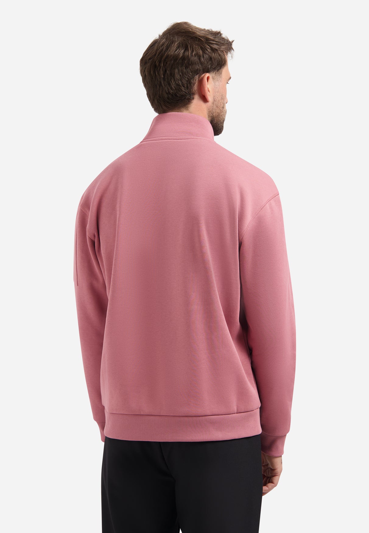 Sweater mit halbem Reißverschluss | Old Pink