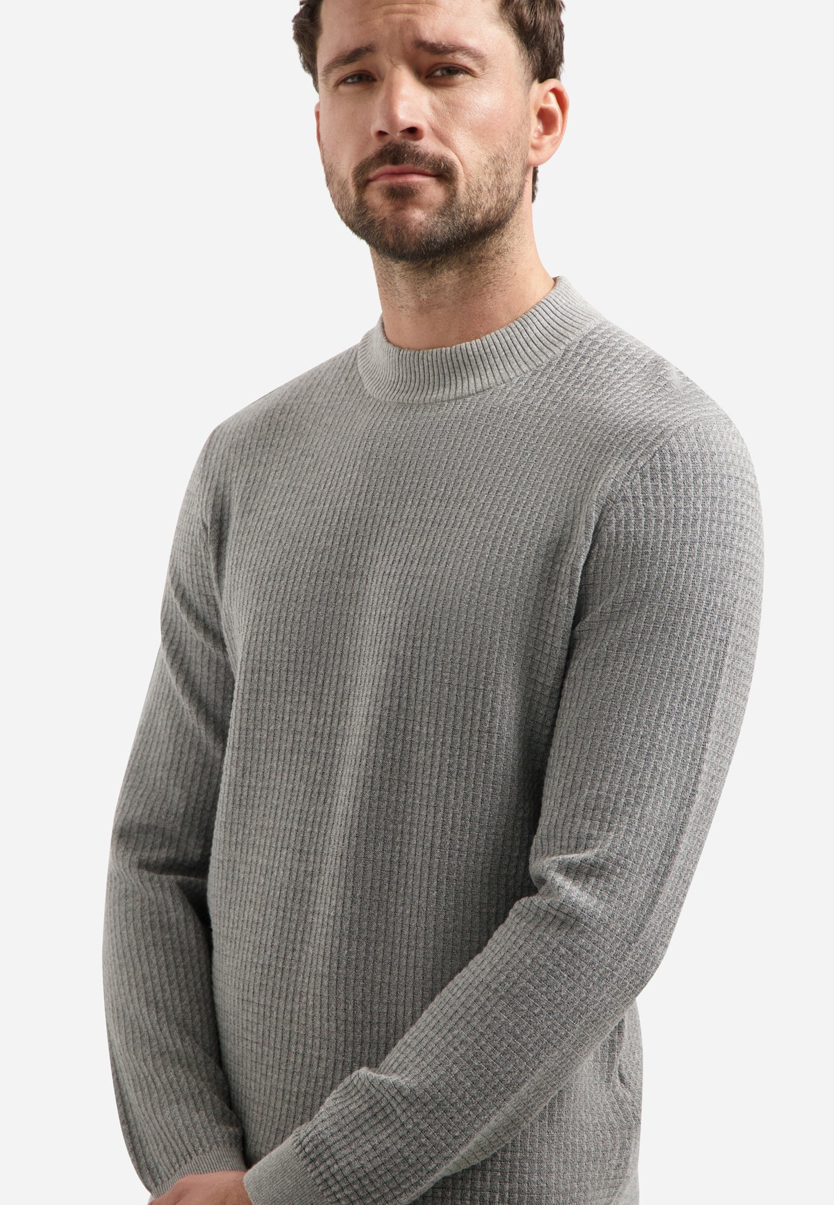Jumper with triangle pattern | Grey Melange
