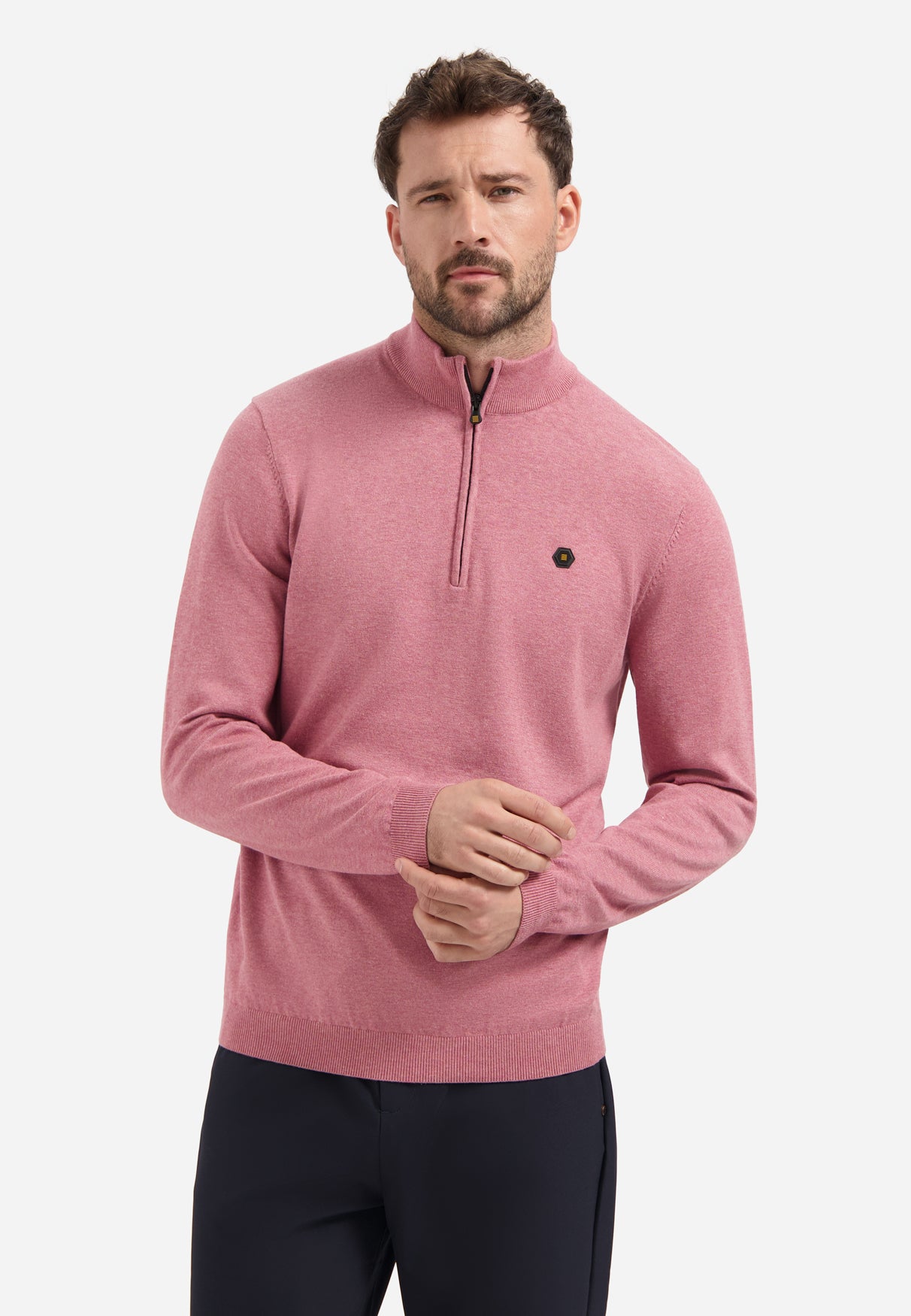 High neck jumper | Old Pink