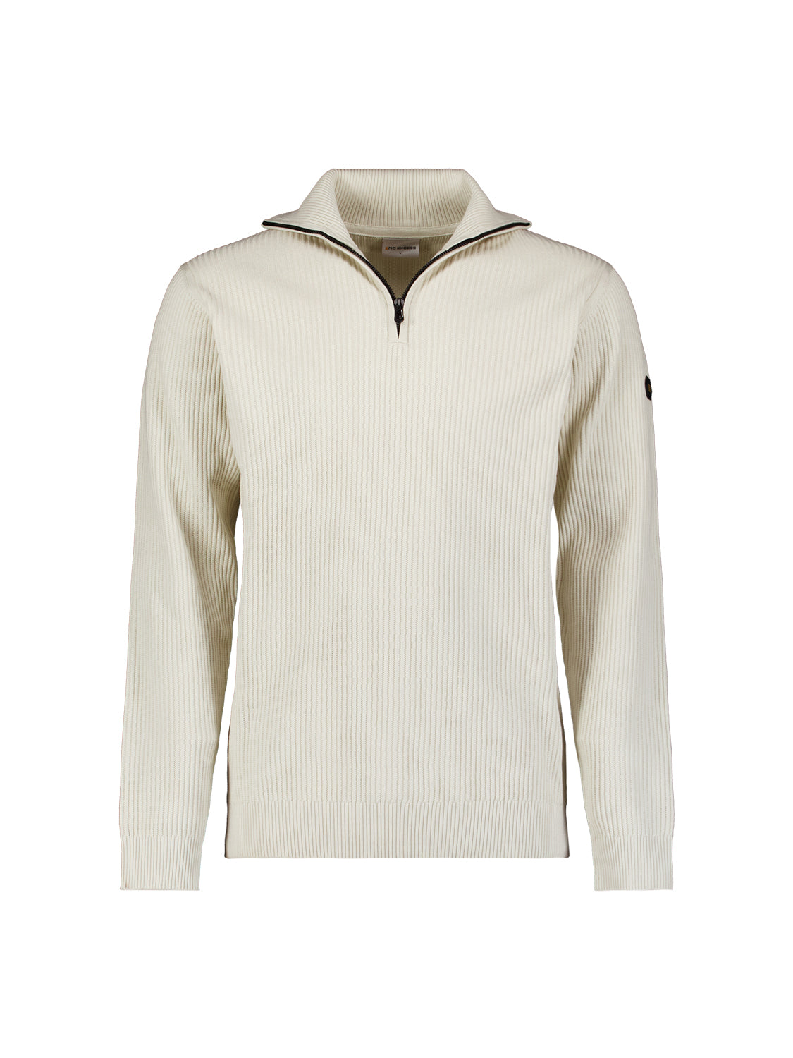 High Neck Zip Jumper | Chalk