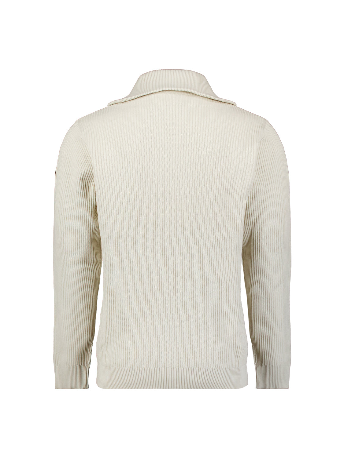 High Neck Zip Jumper | Chalk
