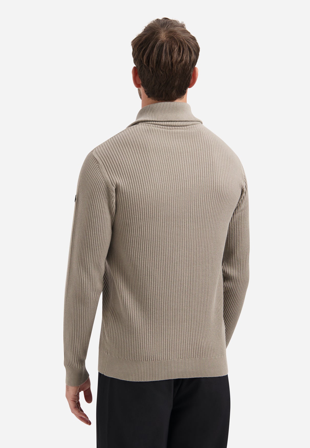 High Neck Zip Jumper | Clay