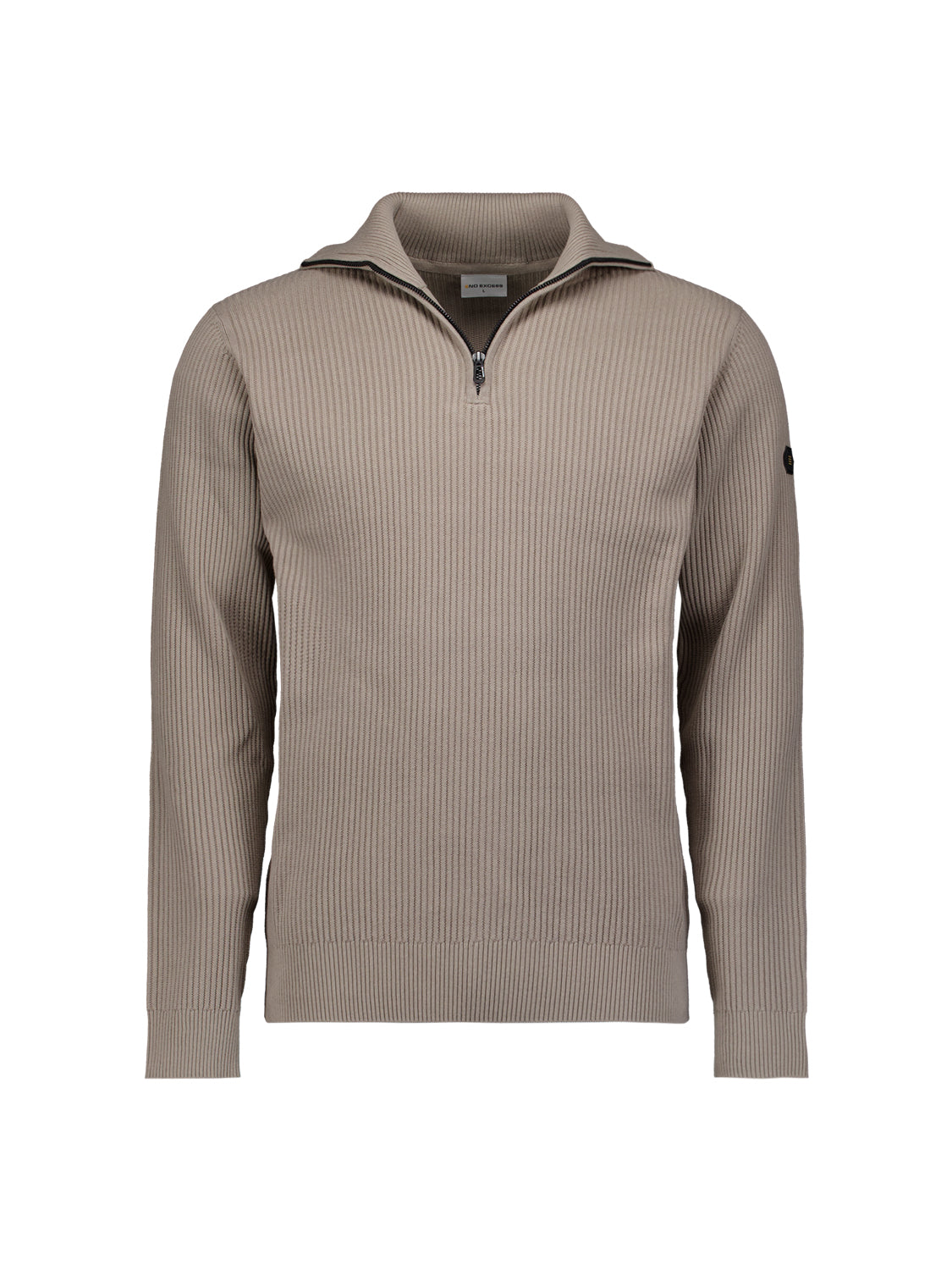 High Neck Zip Jumper | Clay