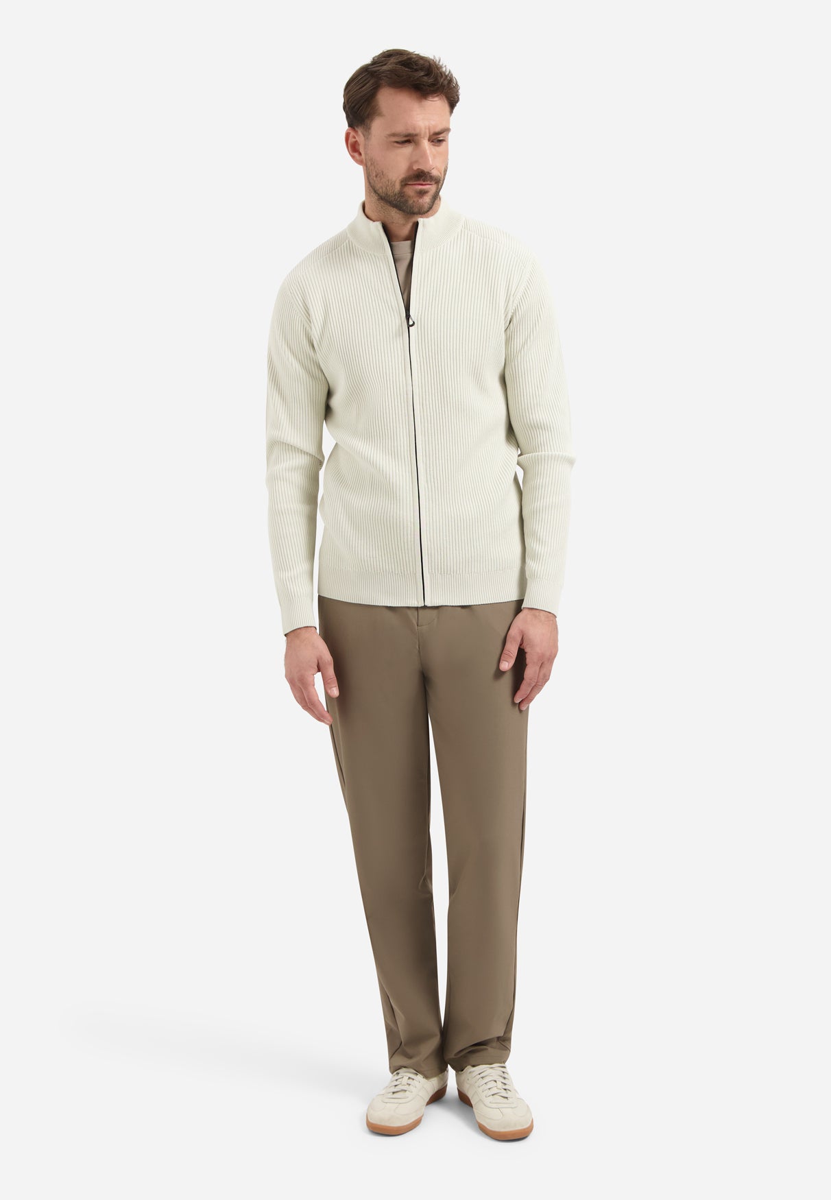 Knitted cardigan | Chalk