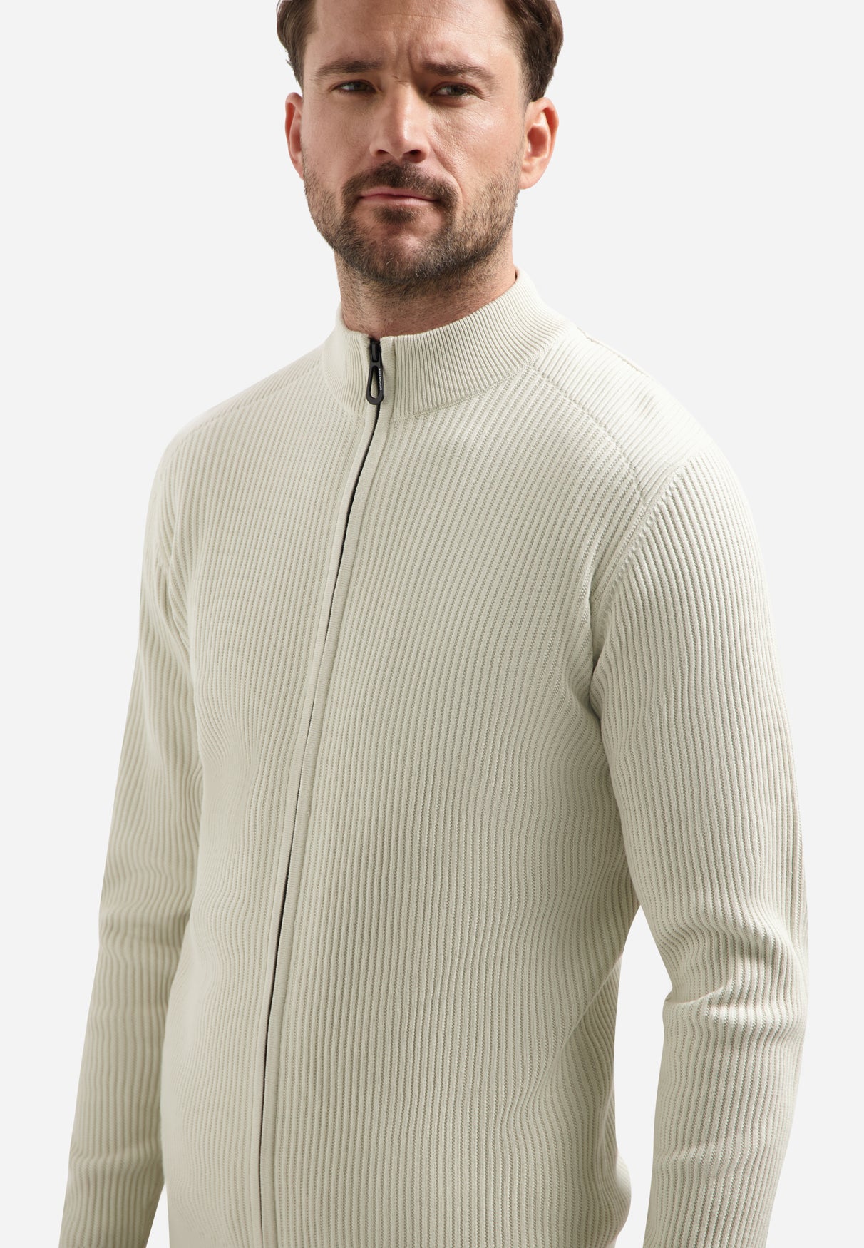 Knitted cardigan | Chalk