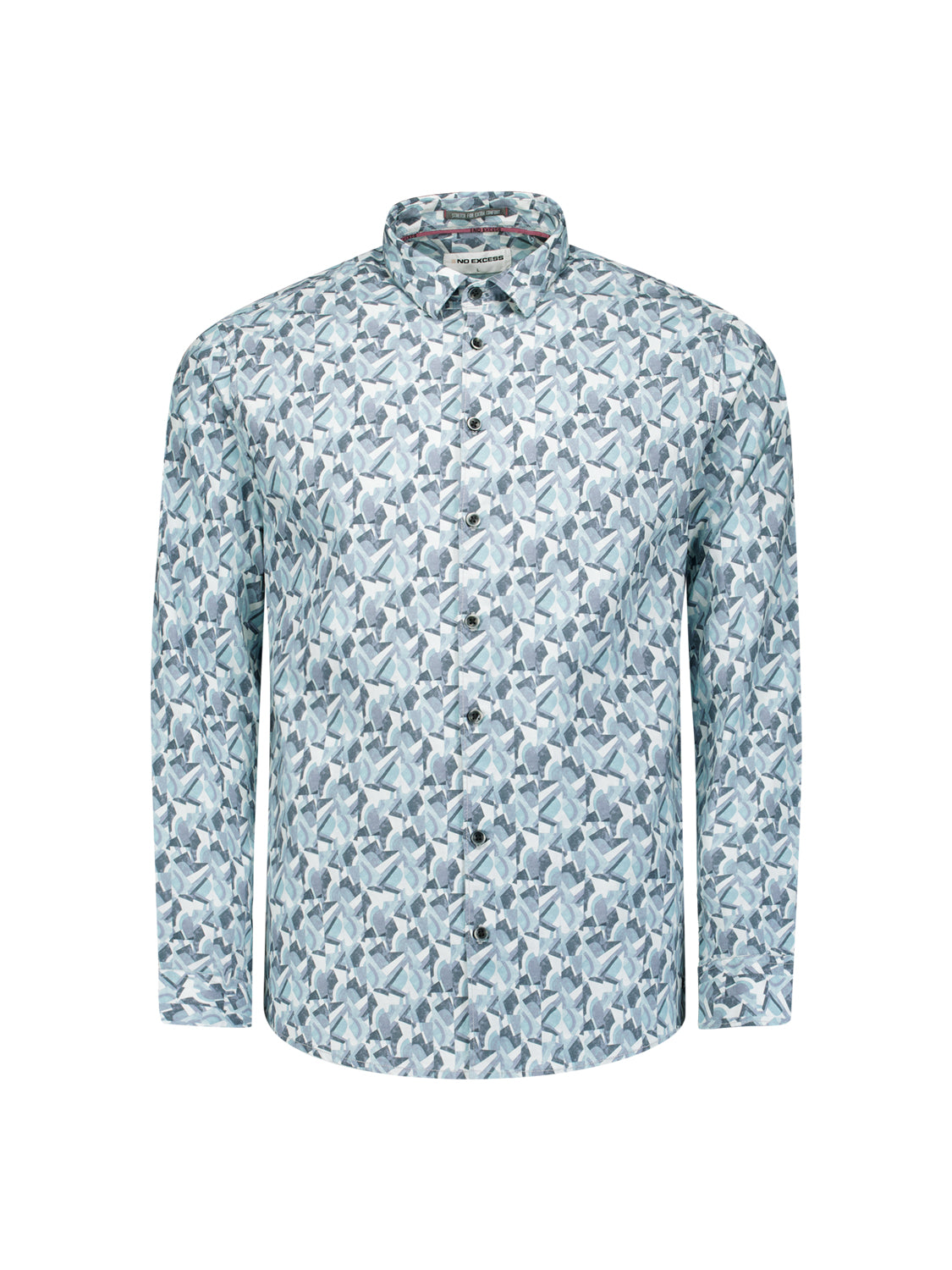 Printed stretch shirt | Dark Steel