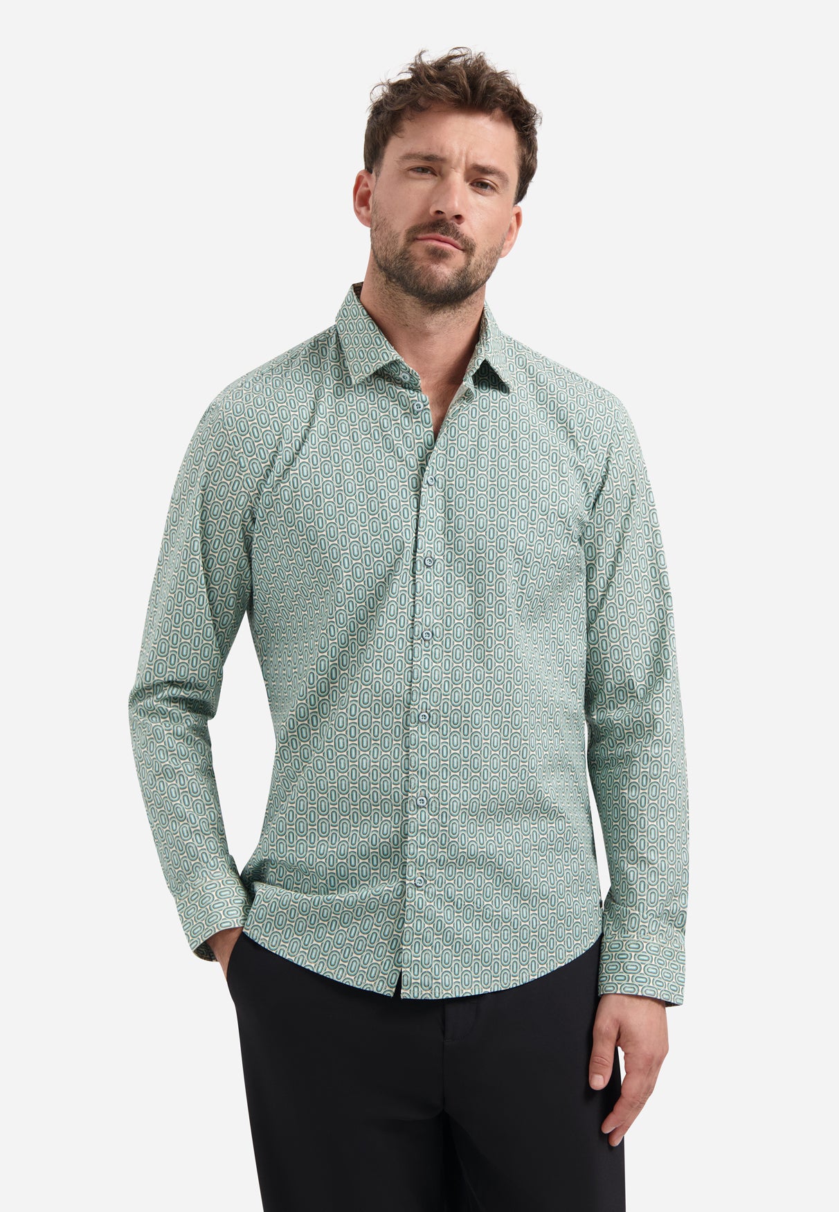 Hemd mit Allover-Print | Seablue