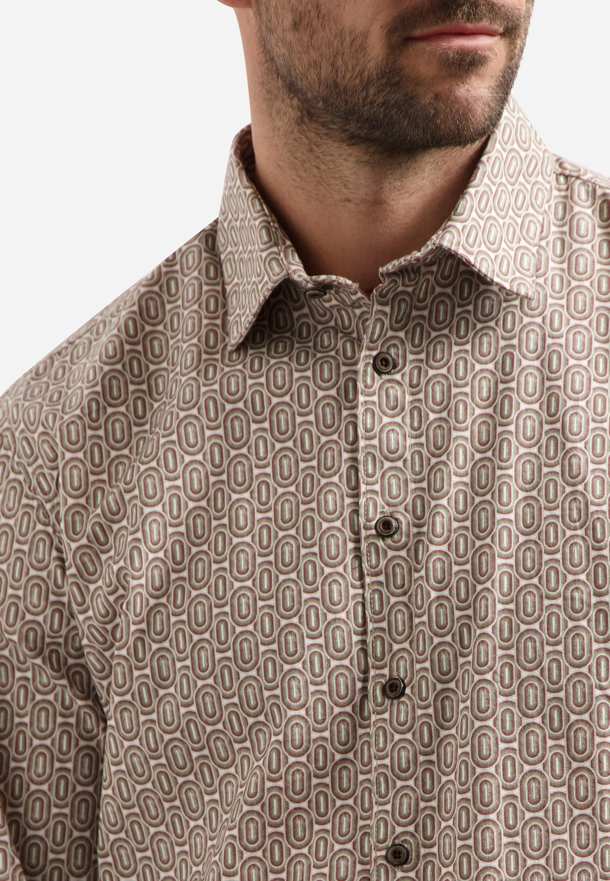Hemd mit Allover-Print | Red Wine
