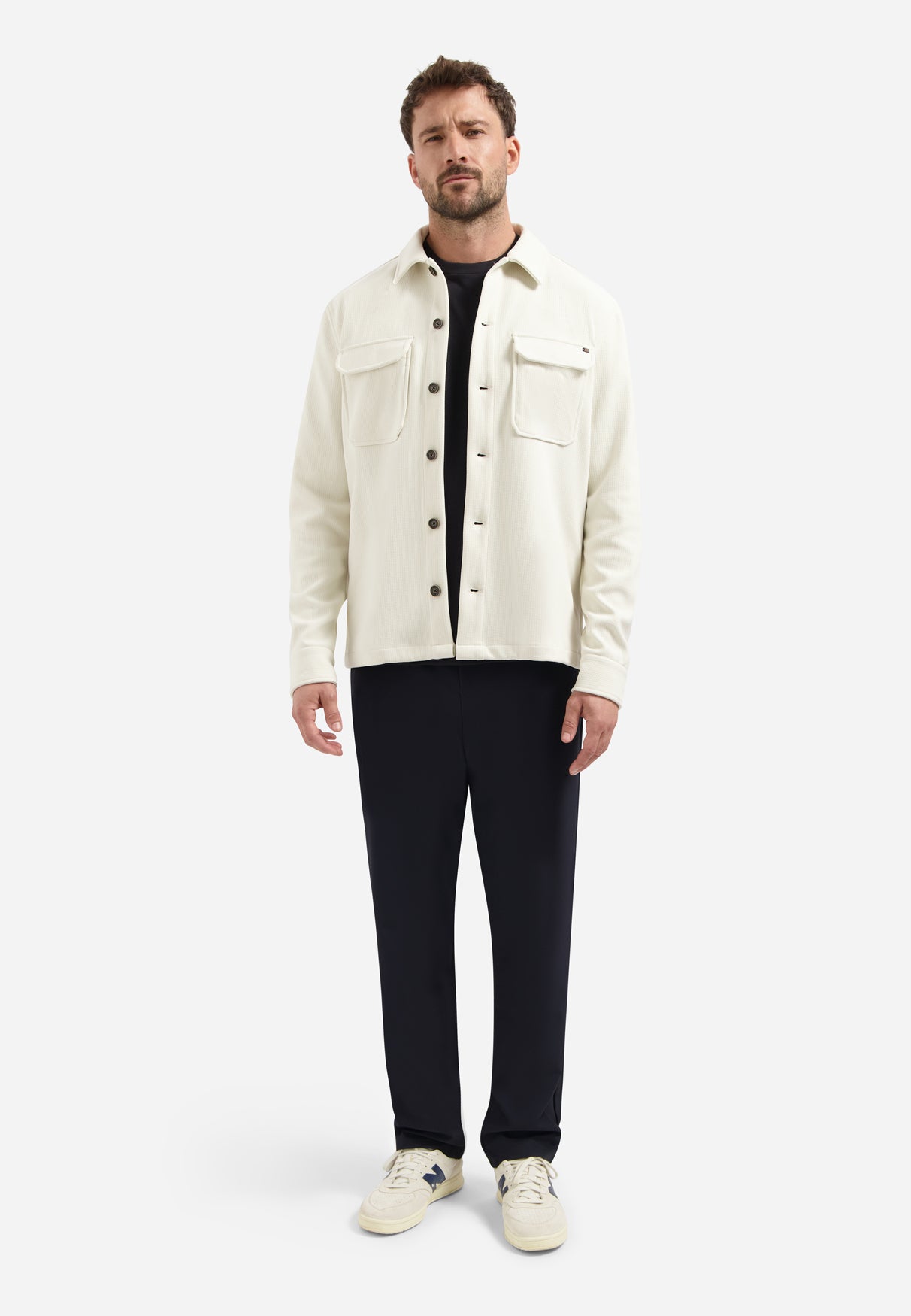 Sweat-Overshirt mit Struktur | Chalk