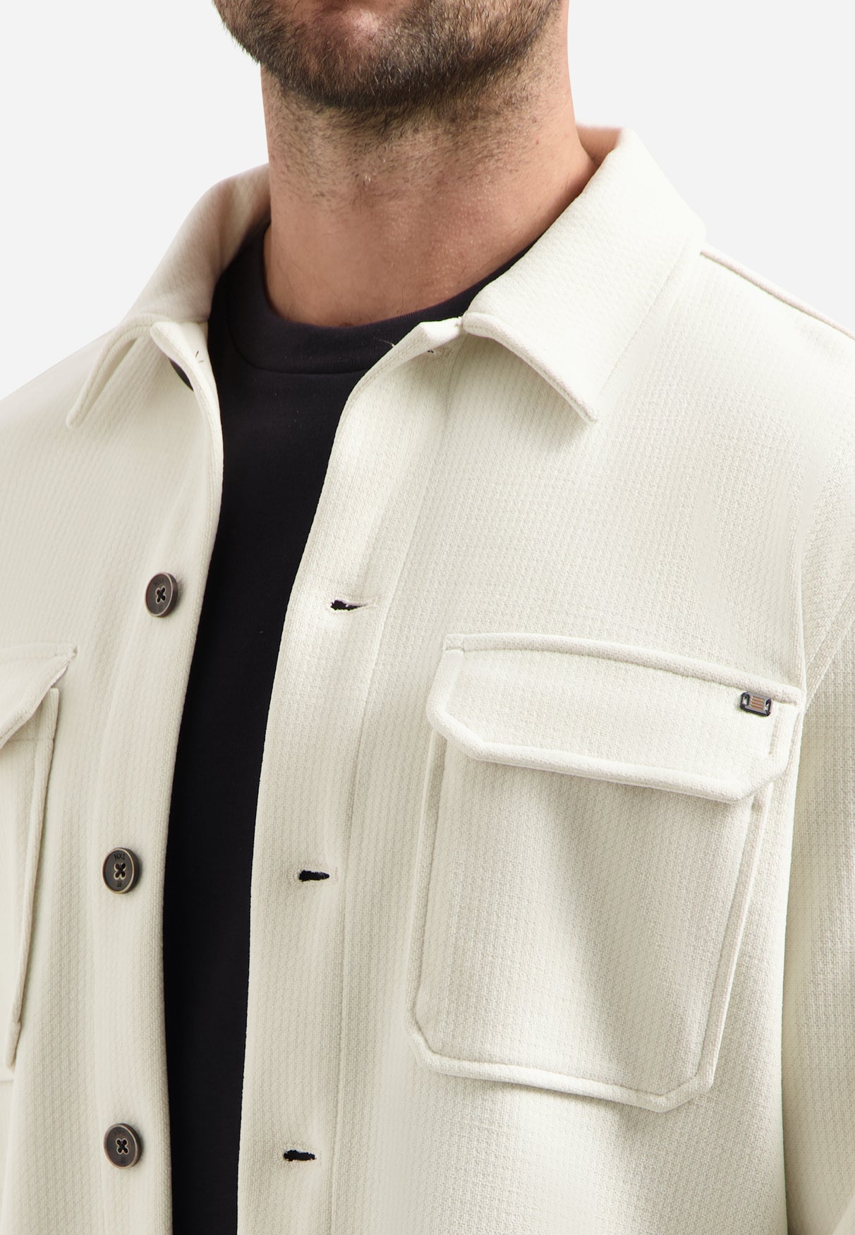 Sweat-Overshirt mit Struktur | Chalk