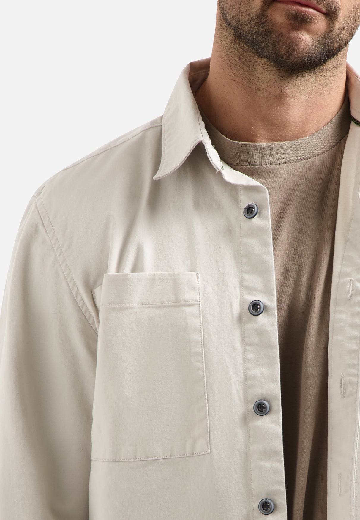 Stretch-Overshirt | Chalk