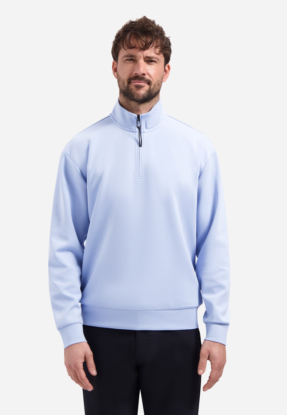Pullover mit halbem Reißverschluss | Blue