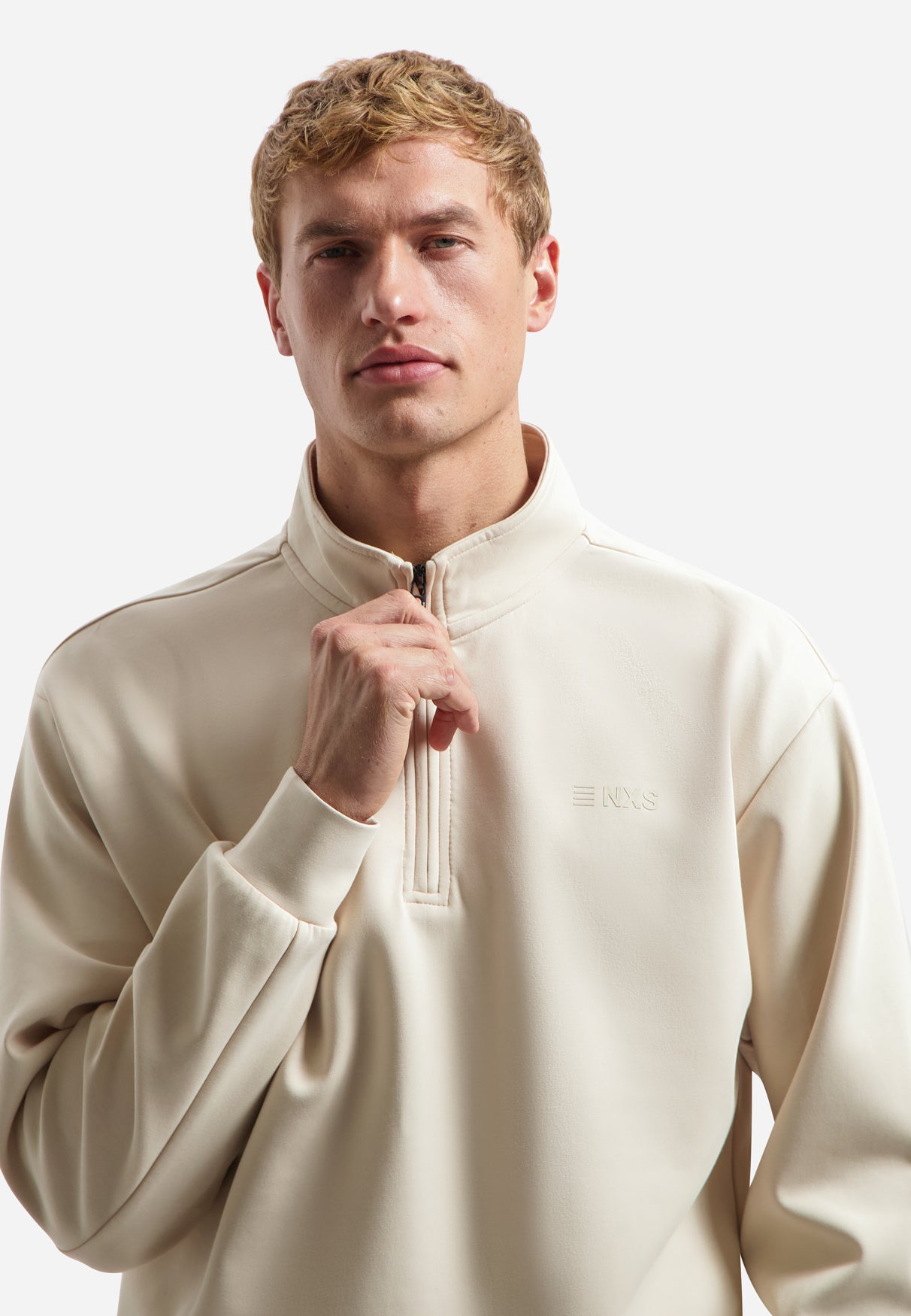 Sweatshirt mit halbem Reißverschluss | Desert