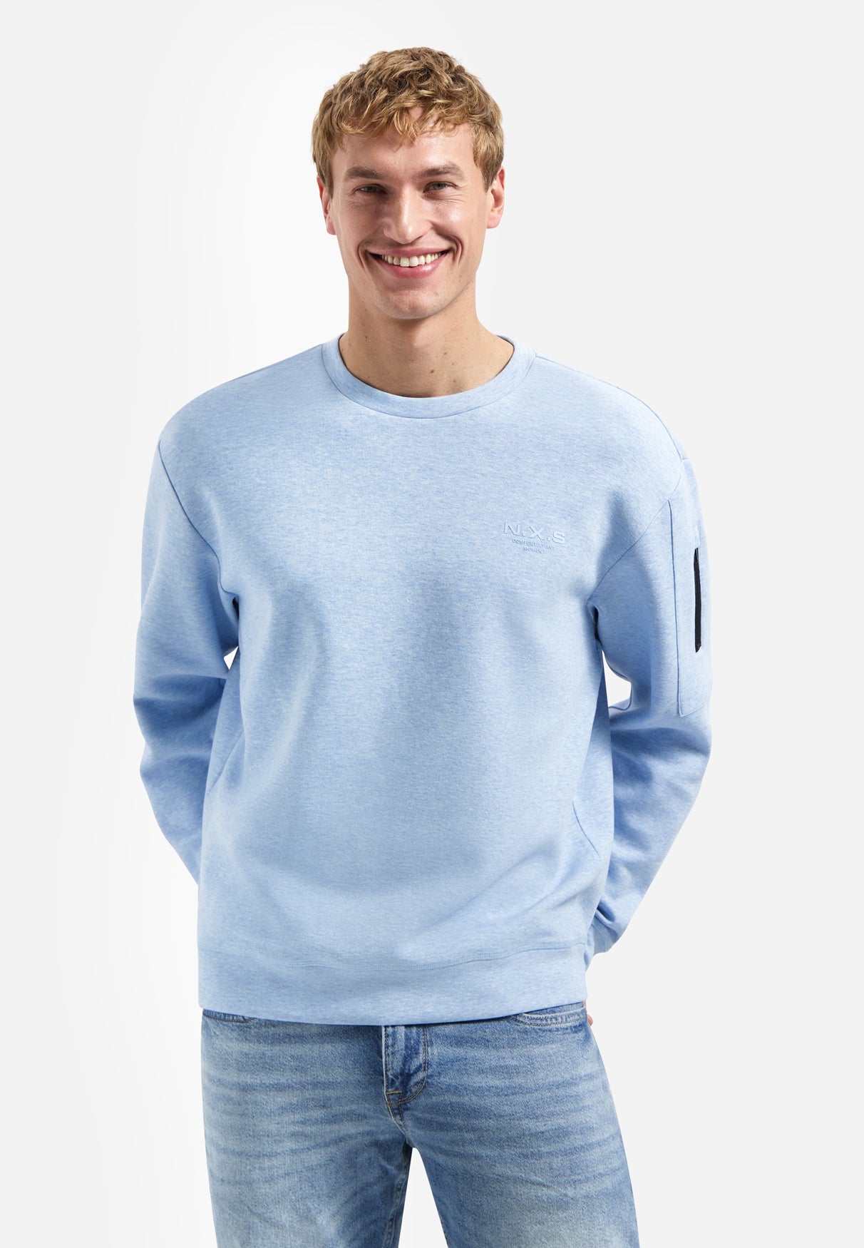 Melange-Pullover | Blue