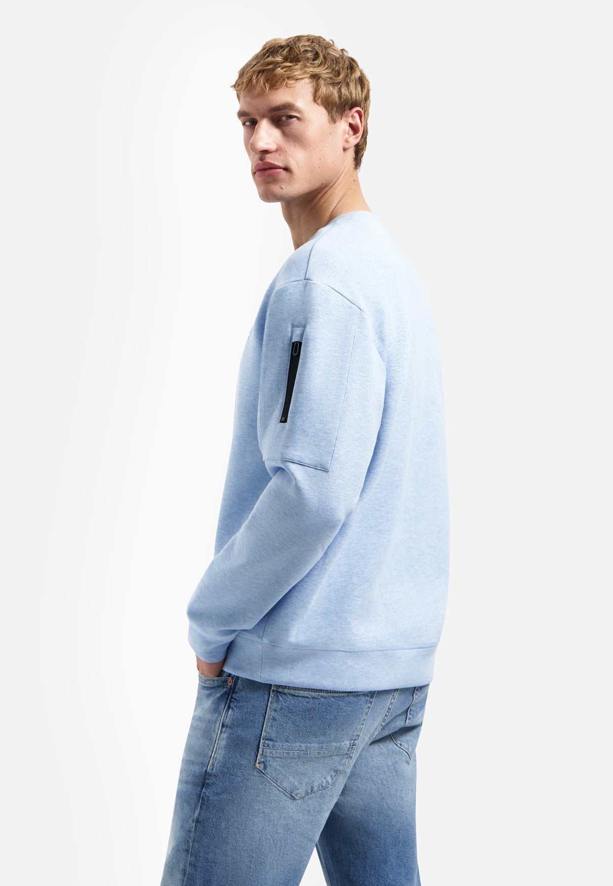 Melange-Pullover | Blue