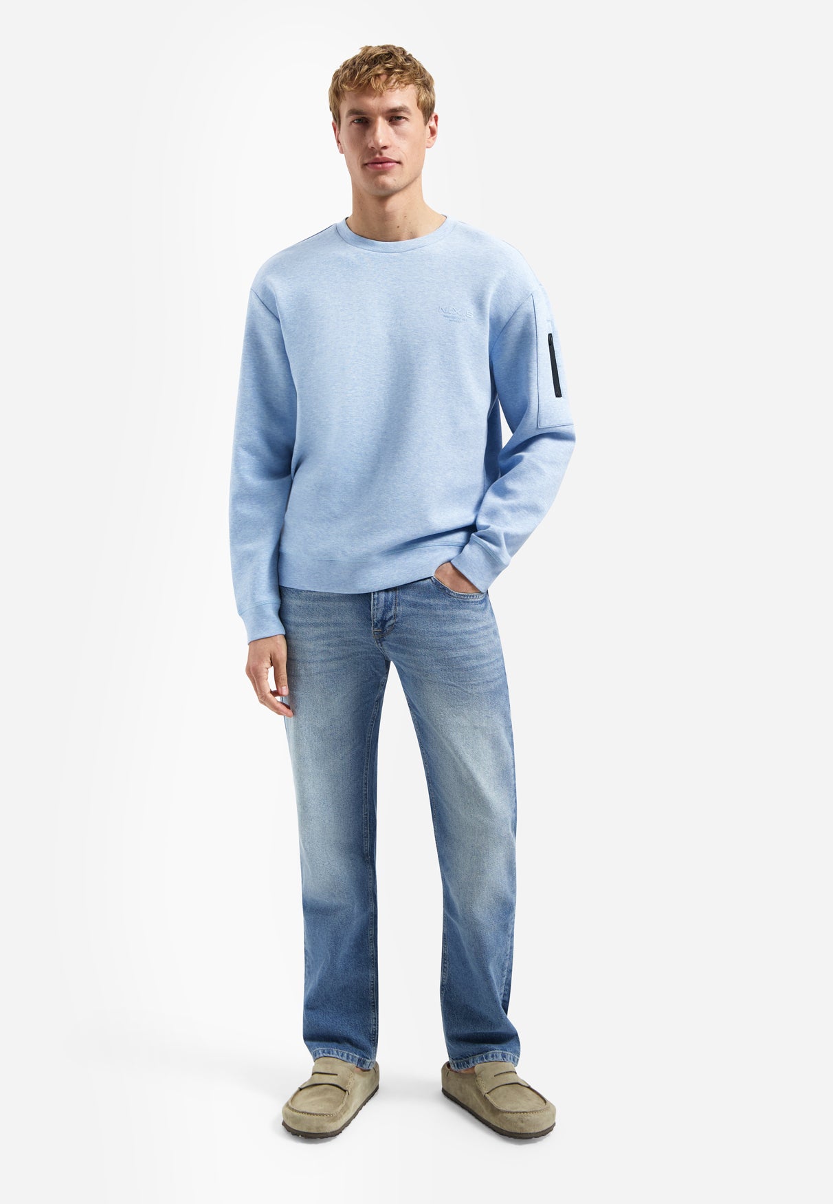 Melange-Pullover | Blue