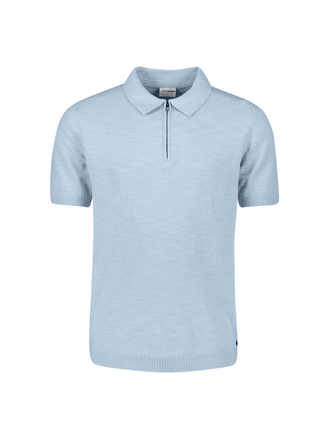 Strick-Poloshirt mit Reißverschluss | Blue