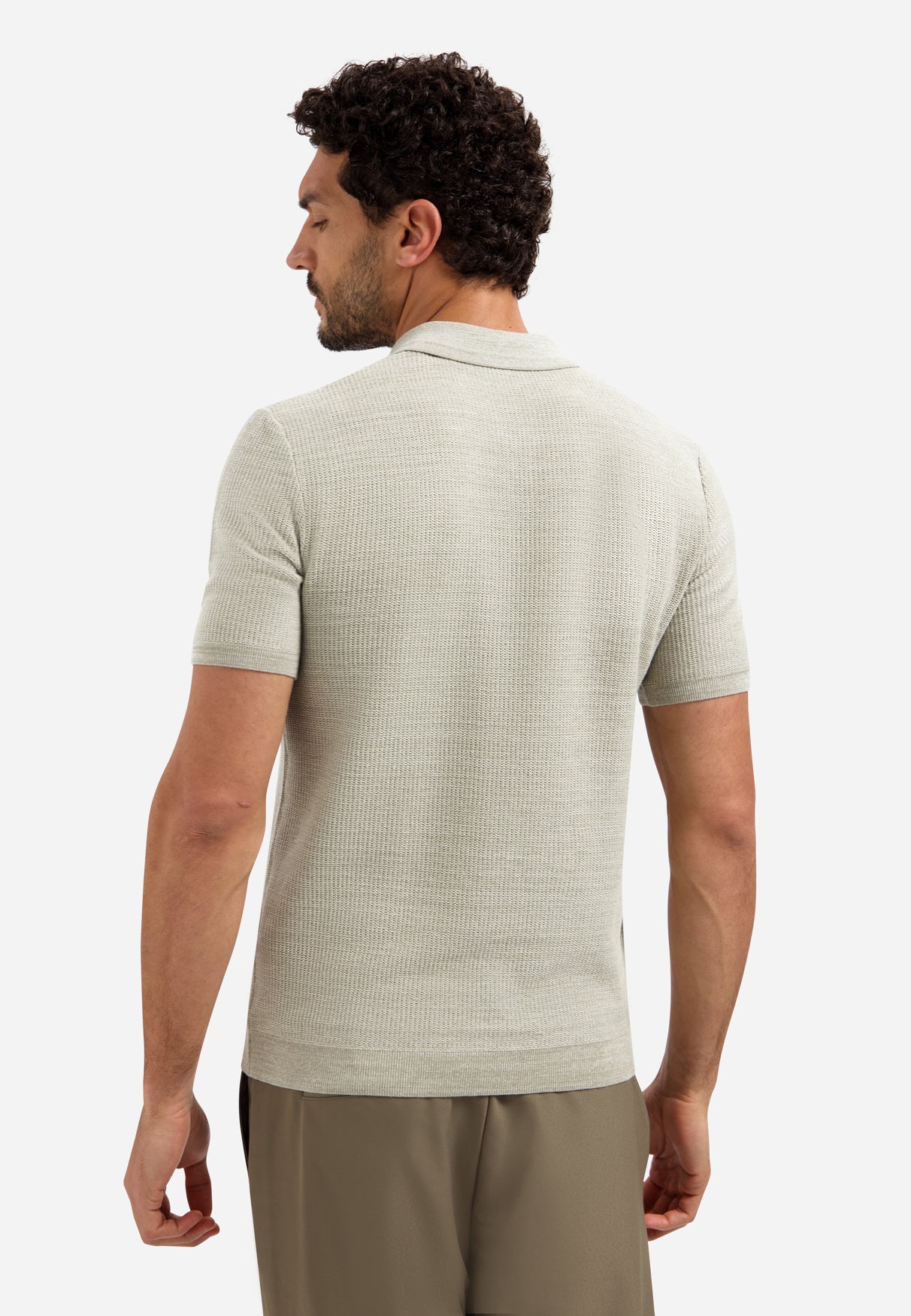 Strick-Poloshirt | Taupe
