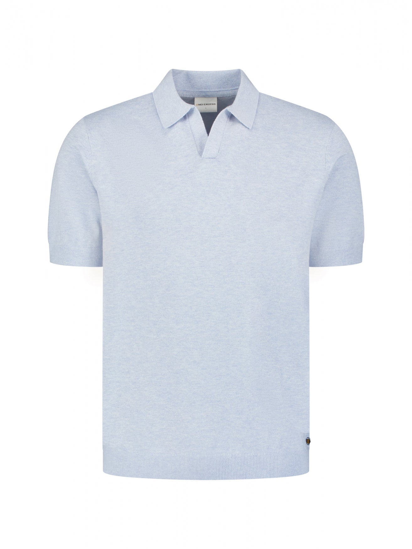 Poloshirt aus Strick mit V-Ausschnitt | Blue