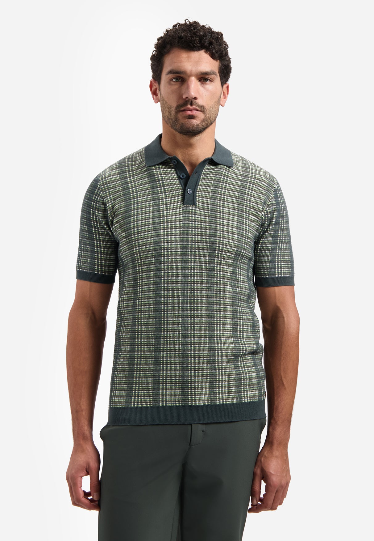 Strick-Poloshirt | Dark Steel