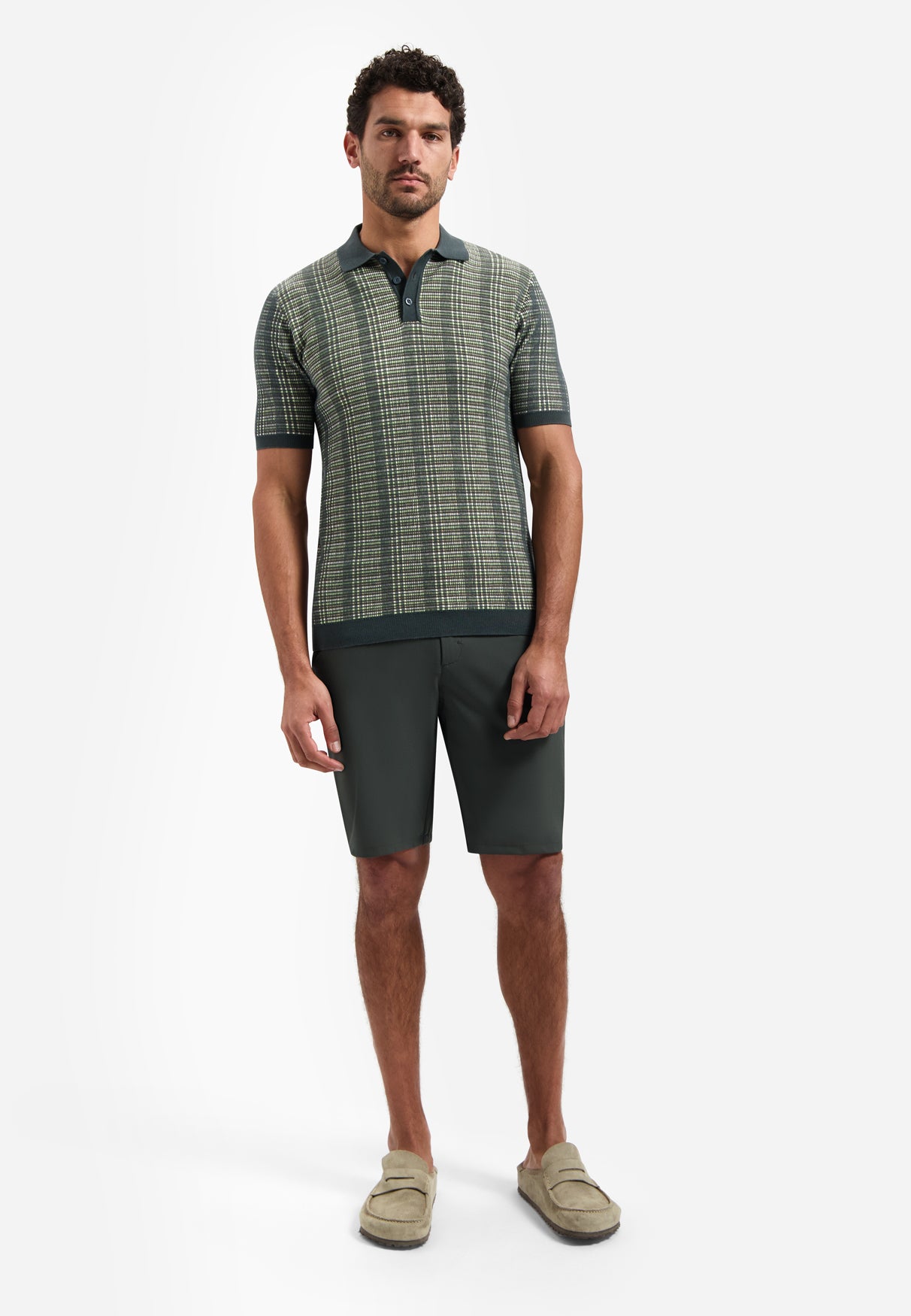 Strick-Poloshirt | Dark Steel