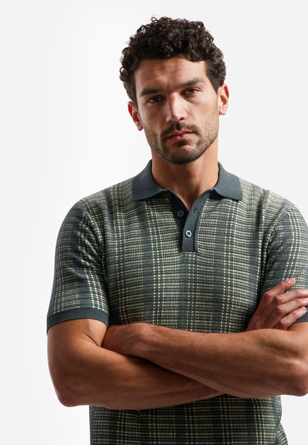 Strick-Poloshirt | Dark Steel