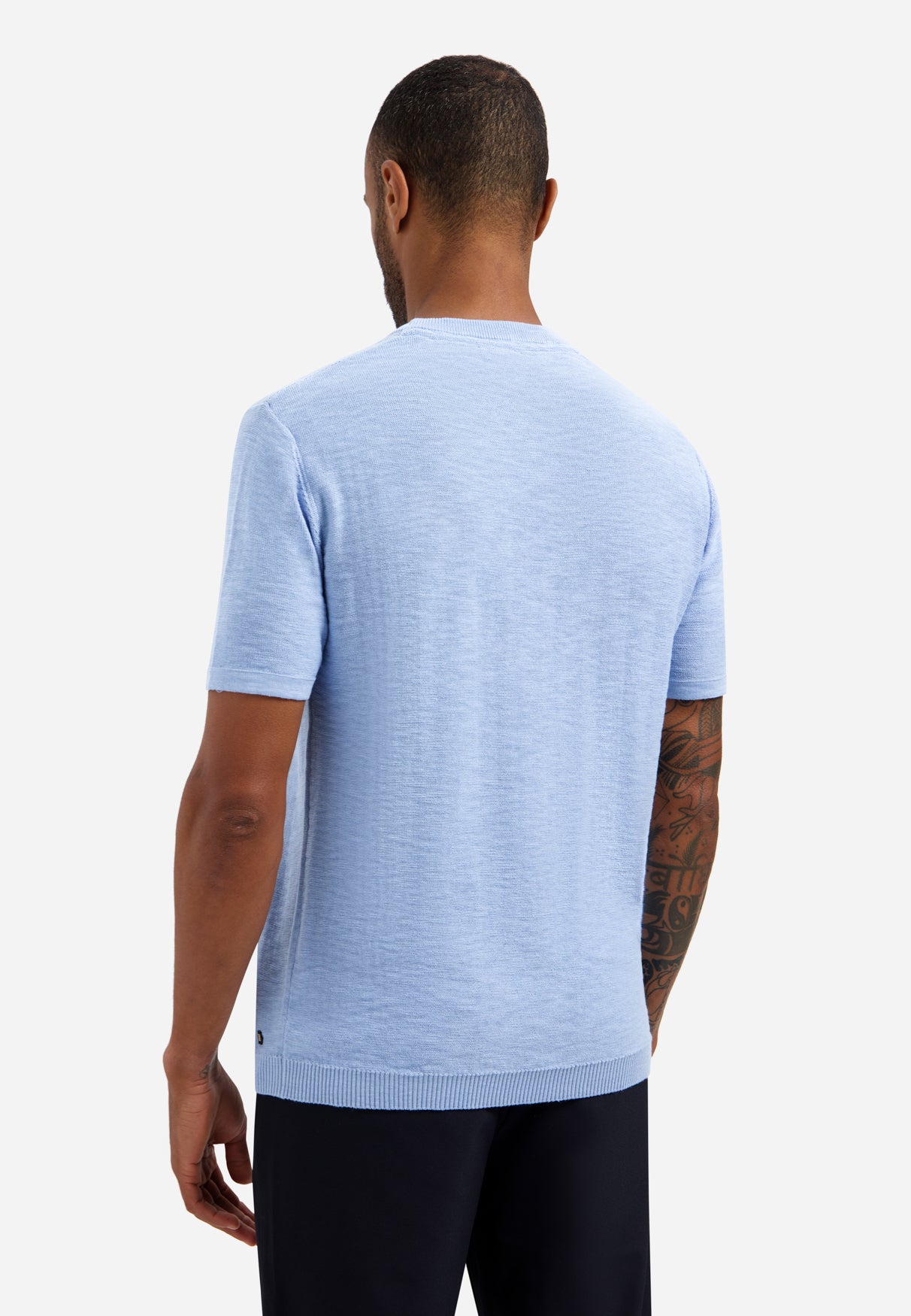 Strick-Slub-T-Shirt | Blue
