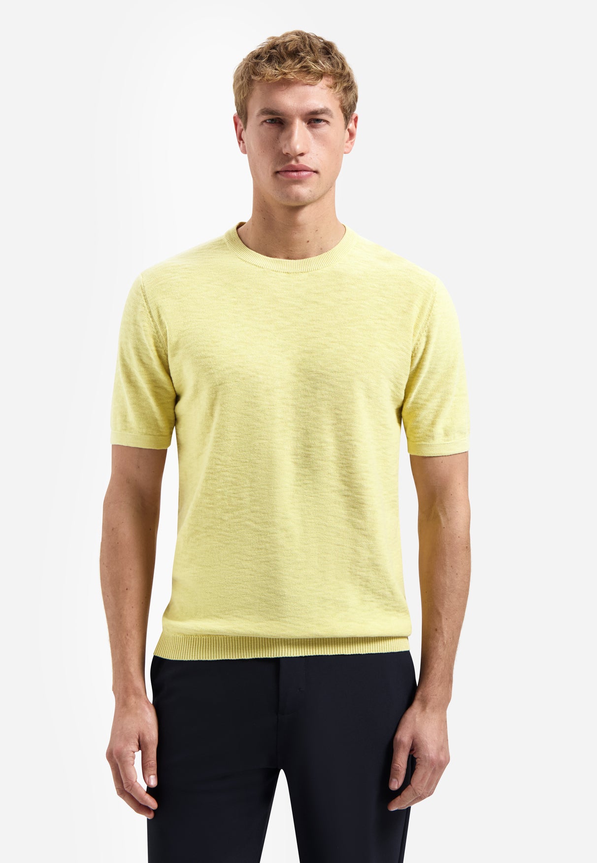 Strick-Slub-T-Shirt | Yellow