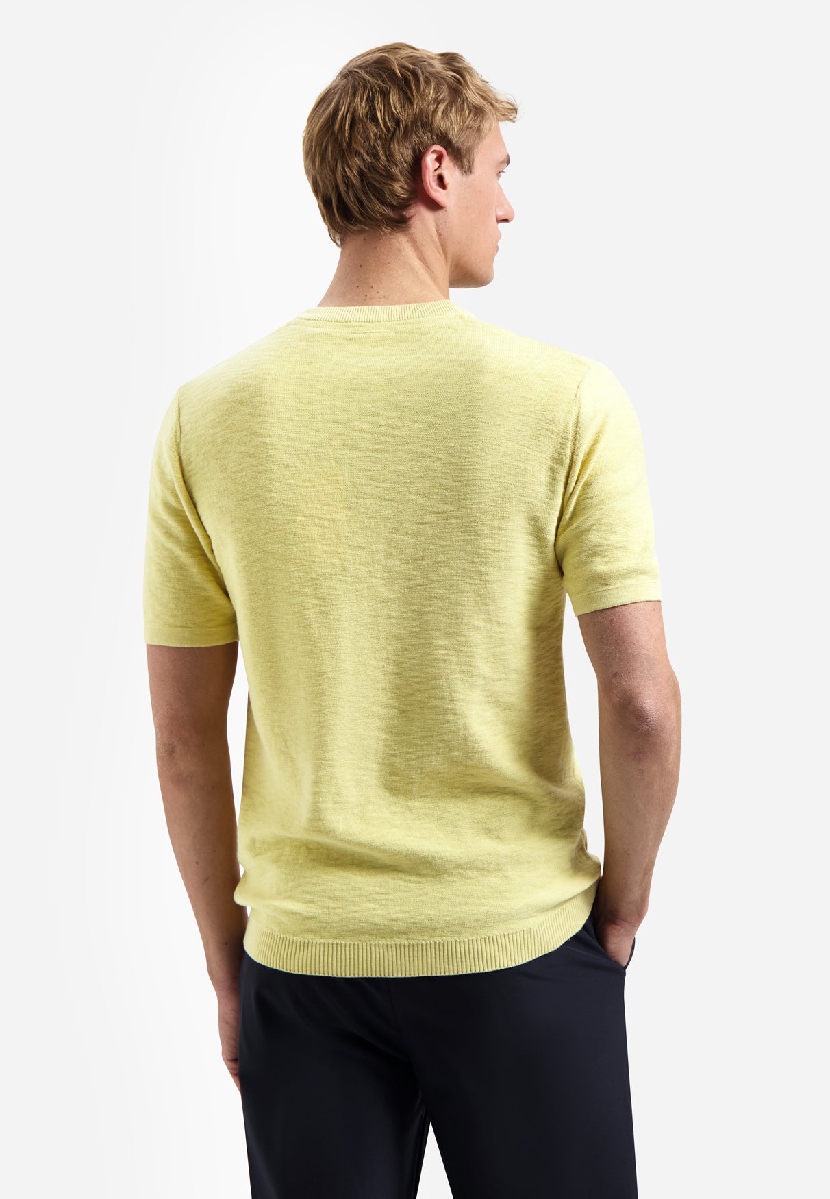 Strick-Slub-T-Shirt | Yellow