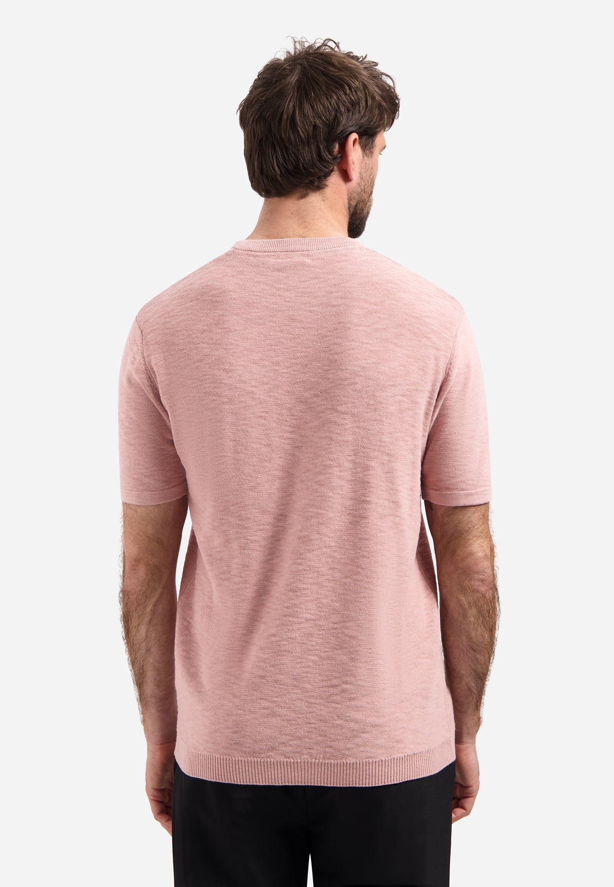 Knitted slub T-shirt | Light Mauve