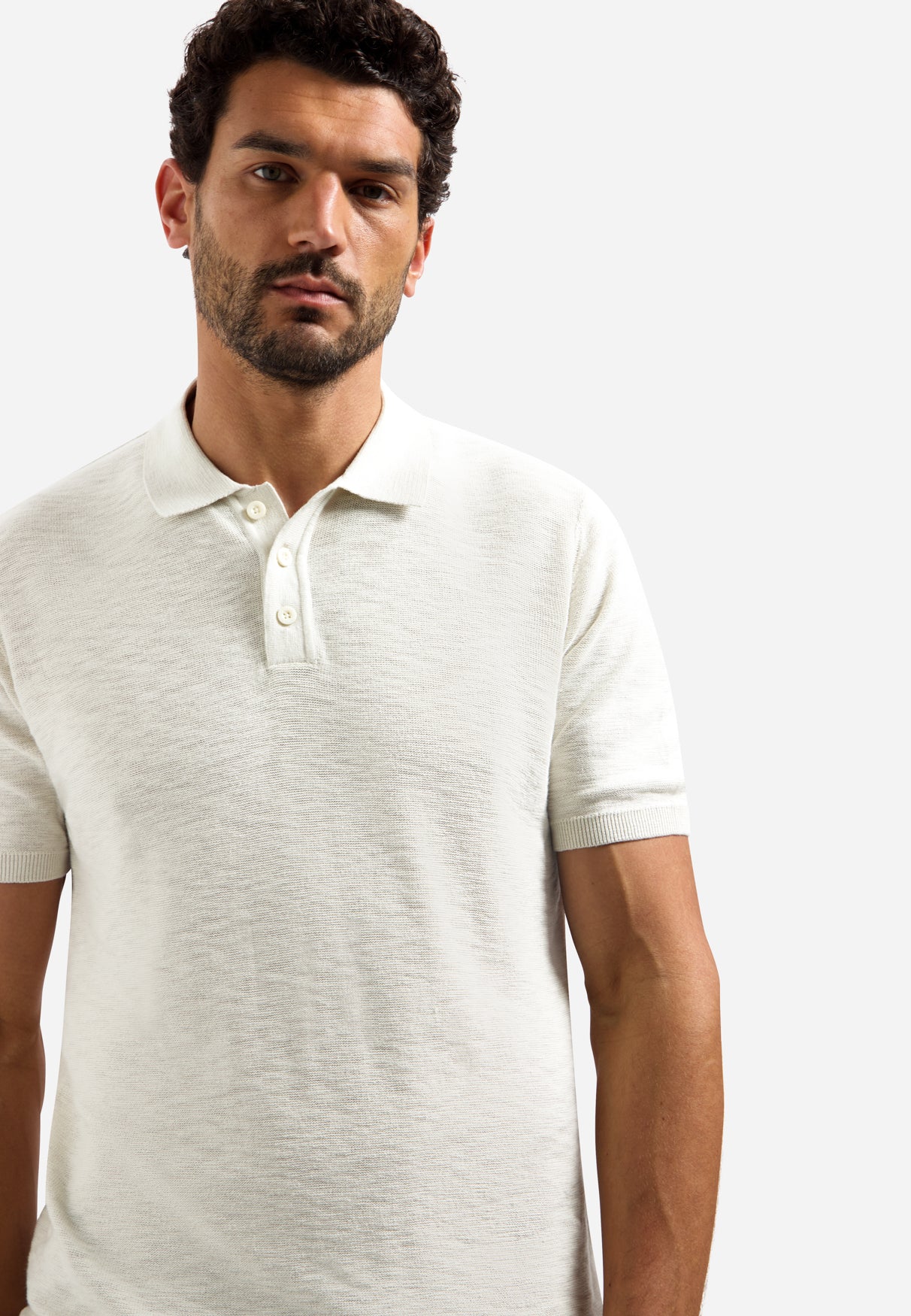 Strick-Slub-Poloshirt mit Knöpfen | Kit