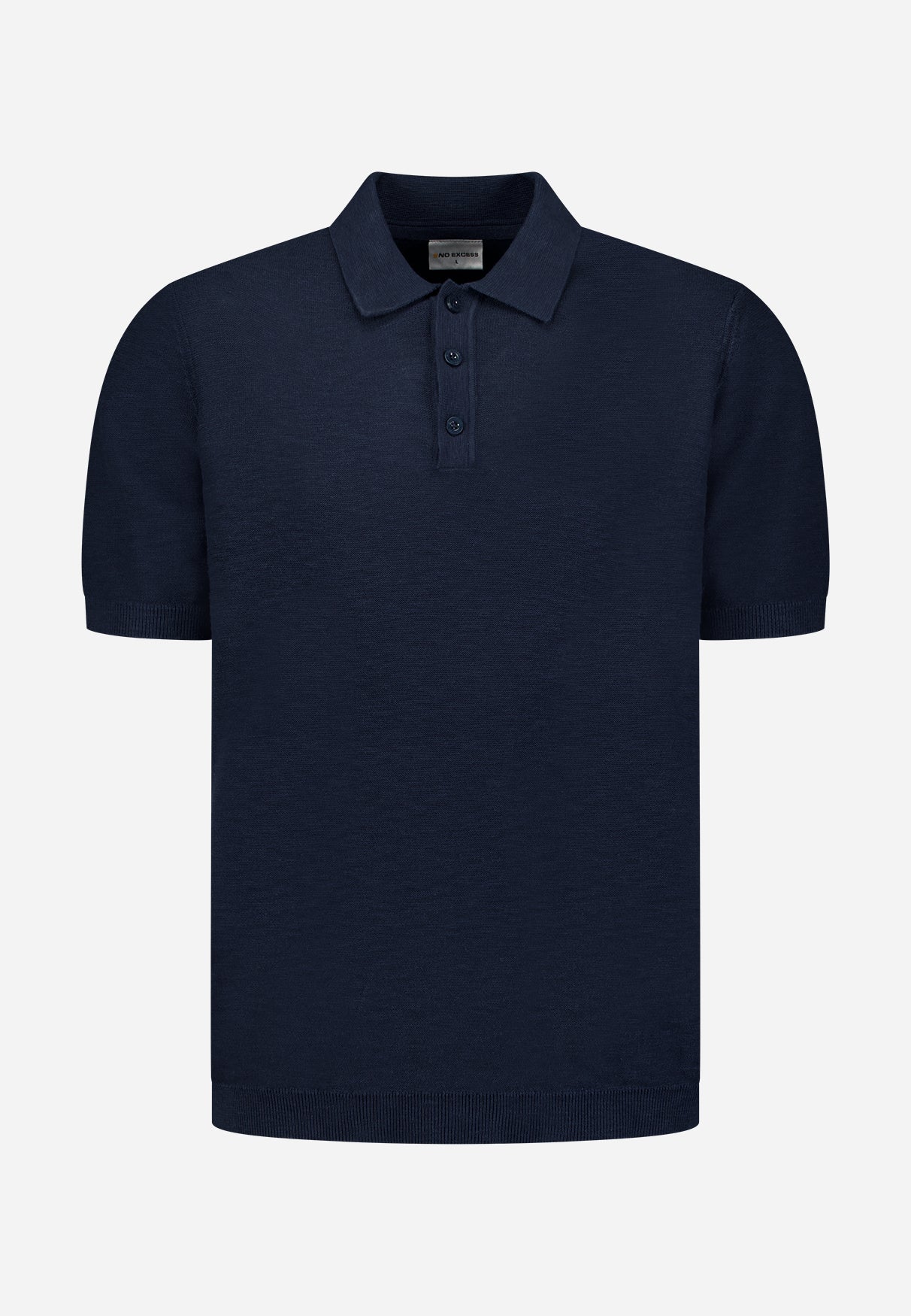 Strick-Slub-Poloshirt mit Knöpfen | Night
