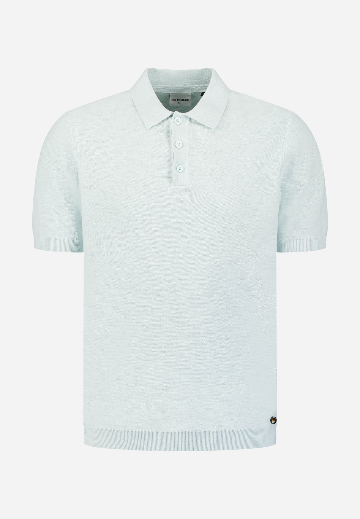Strick-Slub-Poloshirt mit Knöpfen | Sky