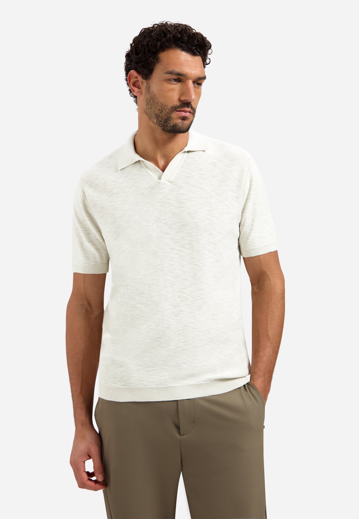 Gestricktes Poloshirt mit V-Ausschnitt | Kit