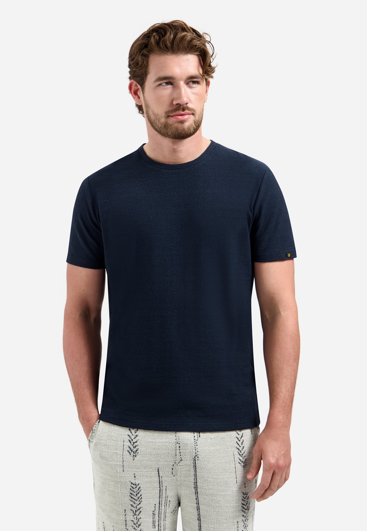 Einfarbiges T-Shirt mit Rundhalsausschnitt | Night