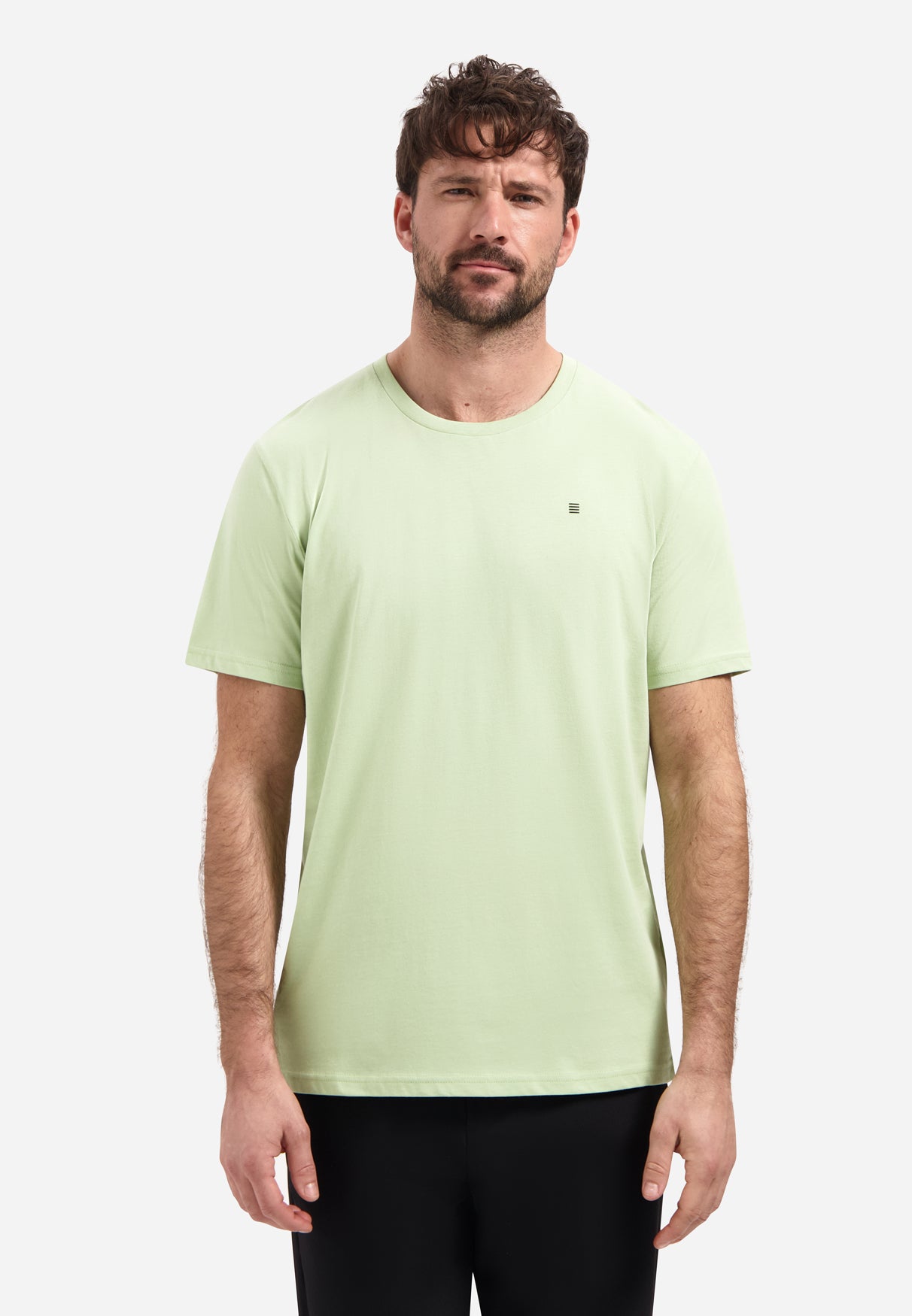 Einfarbiges Basic-T-Shirt mit Rundhalsausschnitt | Green